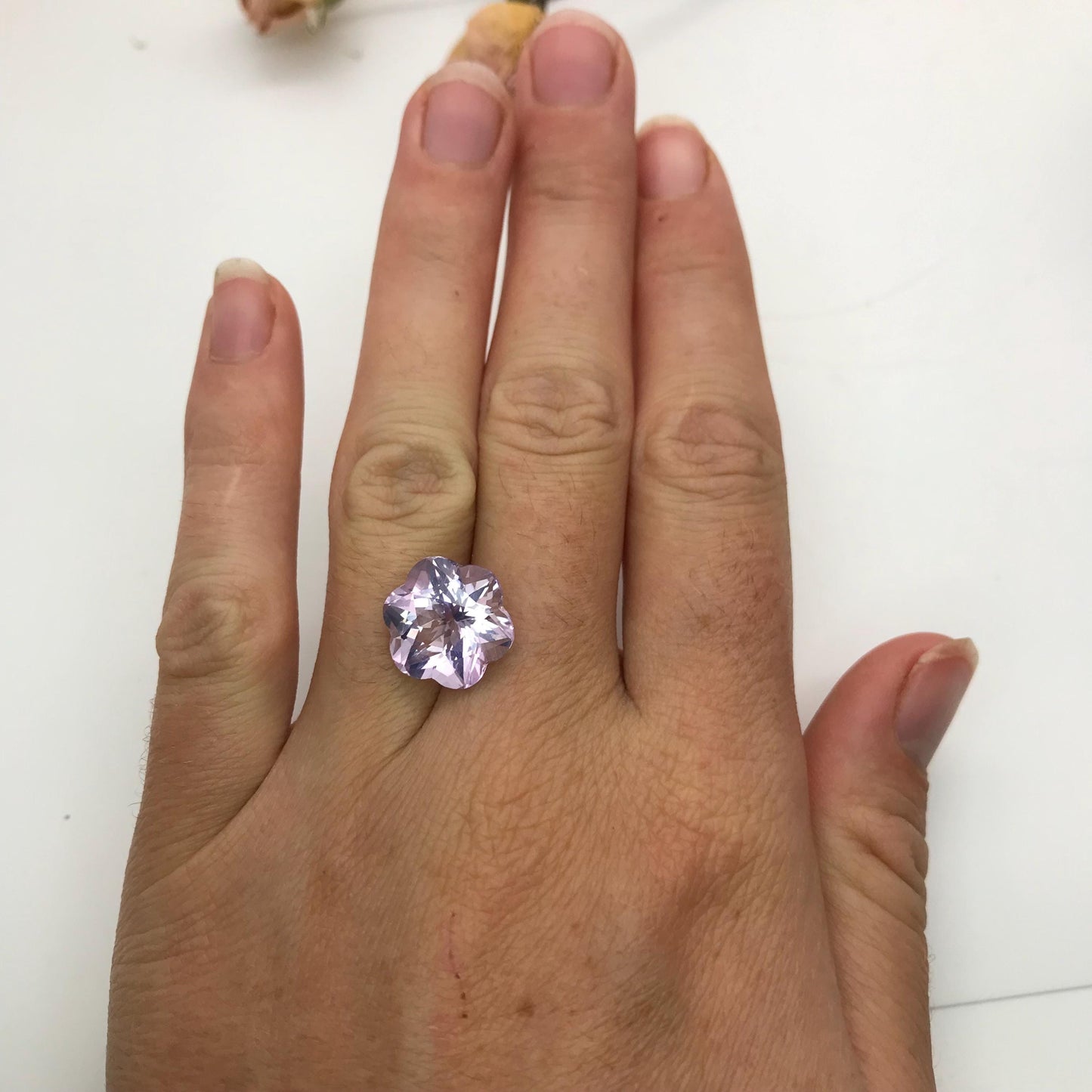 13 mm Flower Cut Lavender Amethyst 8 Carat Fancy Cut, Loose Faceted Gem, Unmounted Gemstone