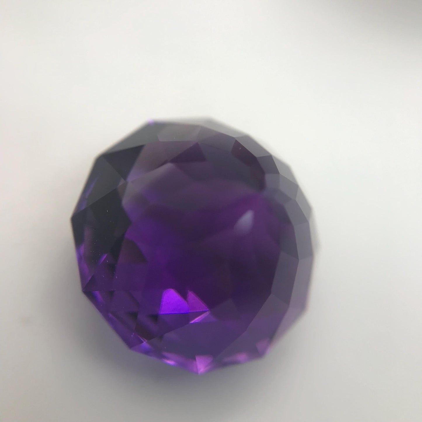 16mm Purple Amethyst, Fancy Round, 17 carat Loose Gemstone Faceted February Birthstone