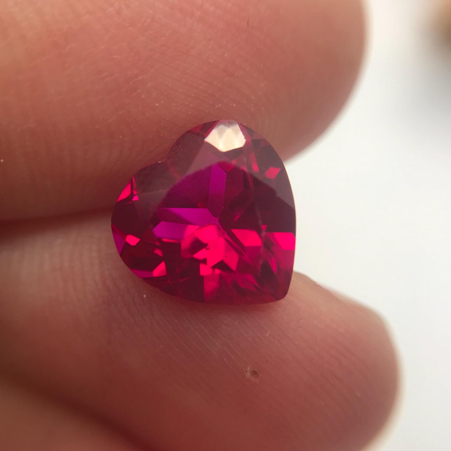 10mm Heart Cut Lab Created Ruby 4 carats Loose Faceted Man-Made Red Gem,