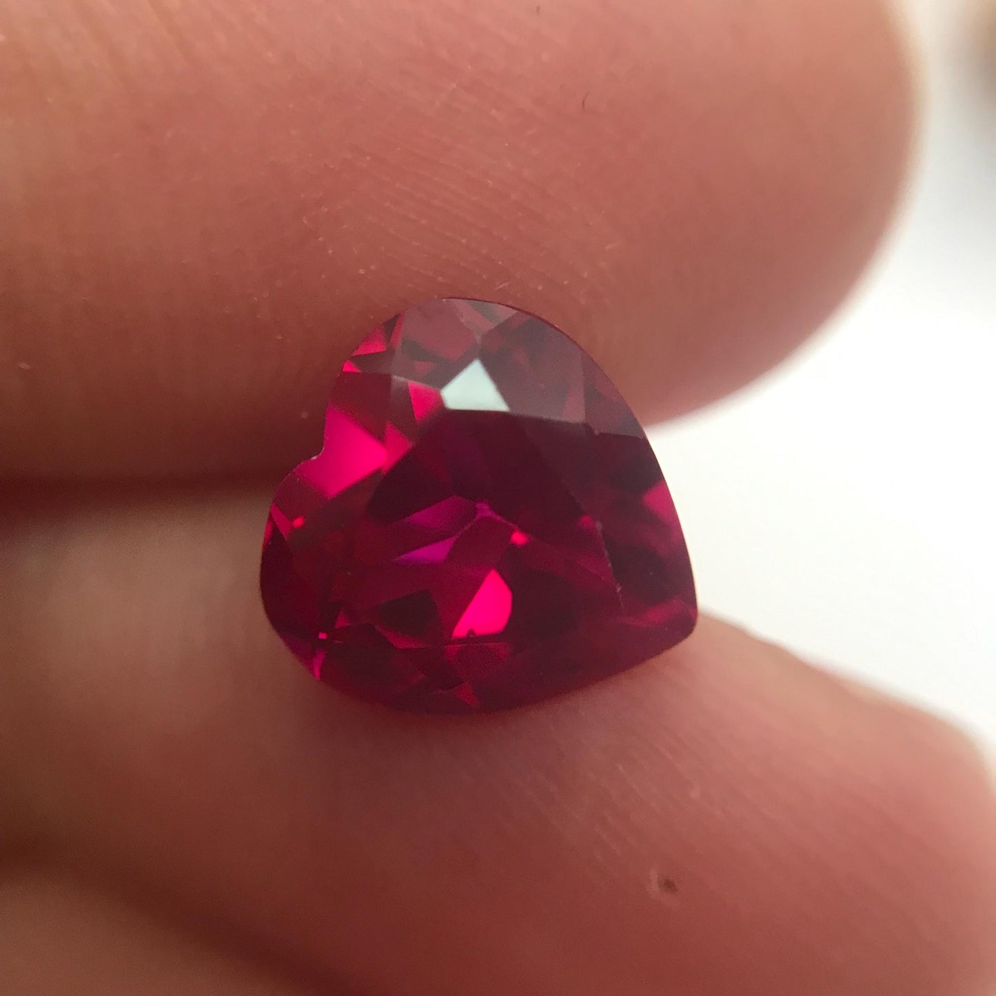 10mm Heart Cut Lab Created Ruby 4 carats Loose Faceted Man-Made Red Gem,