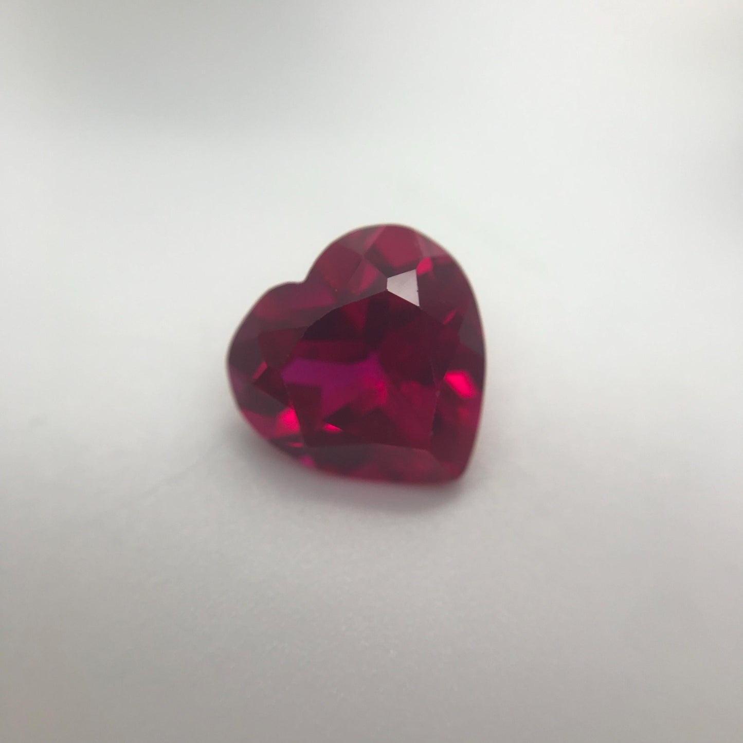 10mm Heart Cut Lab Created Ruby 4 carats Loose Faceted Man-Made Red Gem,