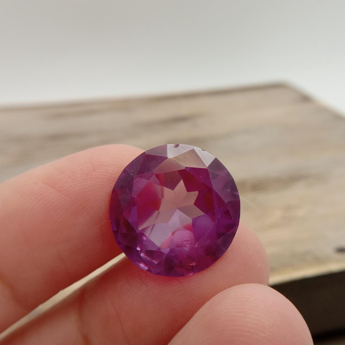 16.65 Ct Lab Created Purple Sapphire 16.4mm Round Cut, Lab Gemstone