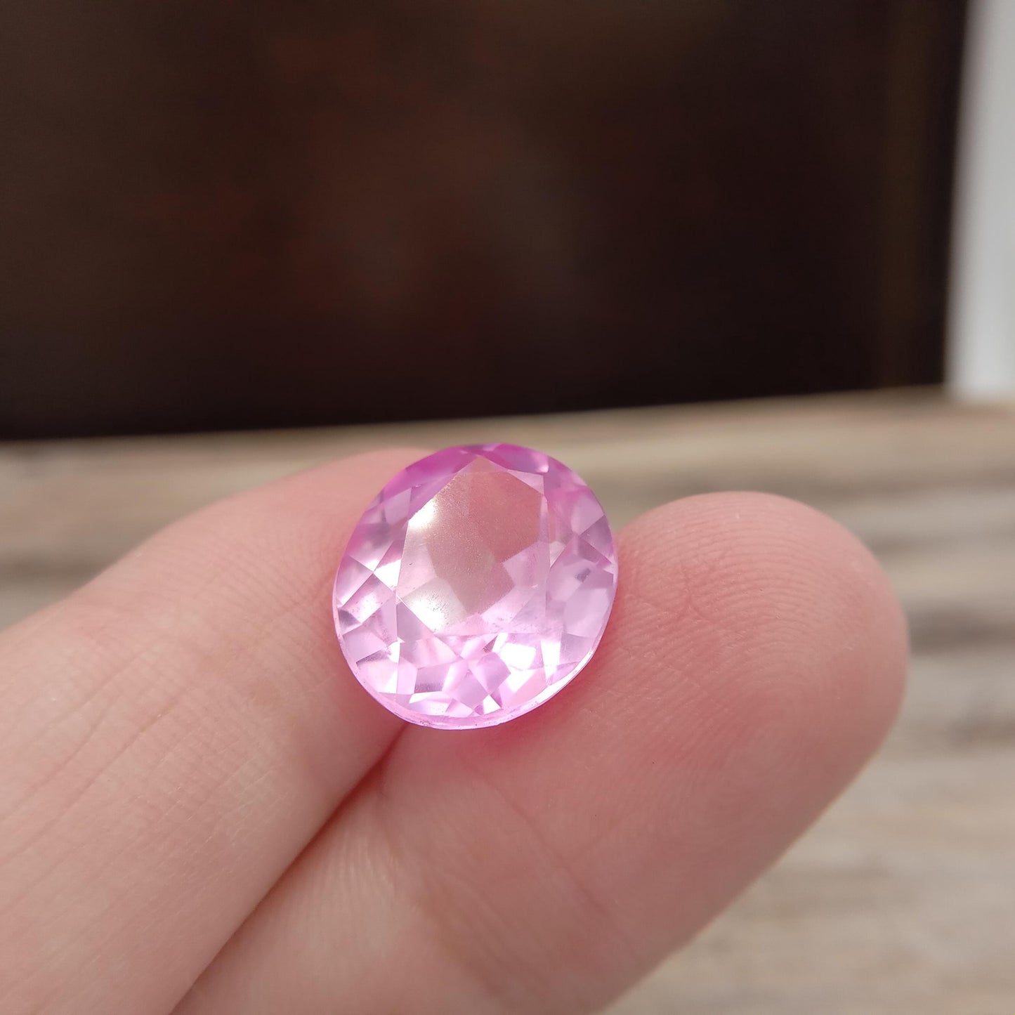 14x12mm Pink Lab Created Sapphire 10.27Ct, Oval Cut Loose Faceted Gemstone, Synthetic, Man-Made Corundum, Light Pink Gem