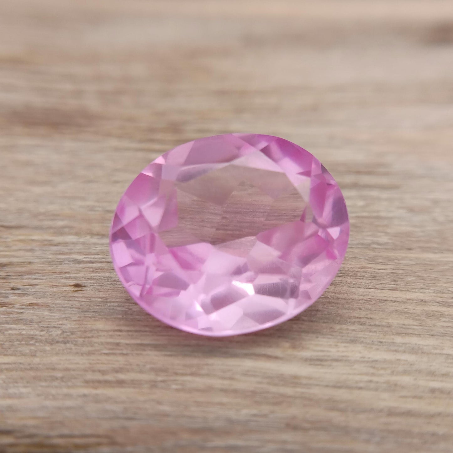 14x12mm Pink Lab Created Sapphire 10.27Ct, Oval Cut Loose Faceted Gemstone, Synthetic, Man-Made Corundum, Light Pink Gem