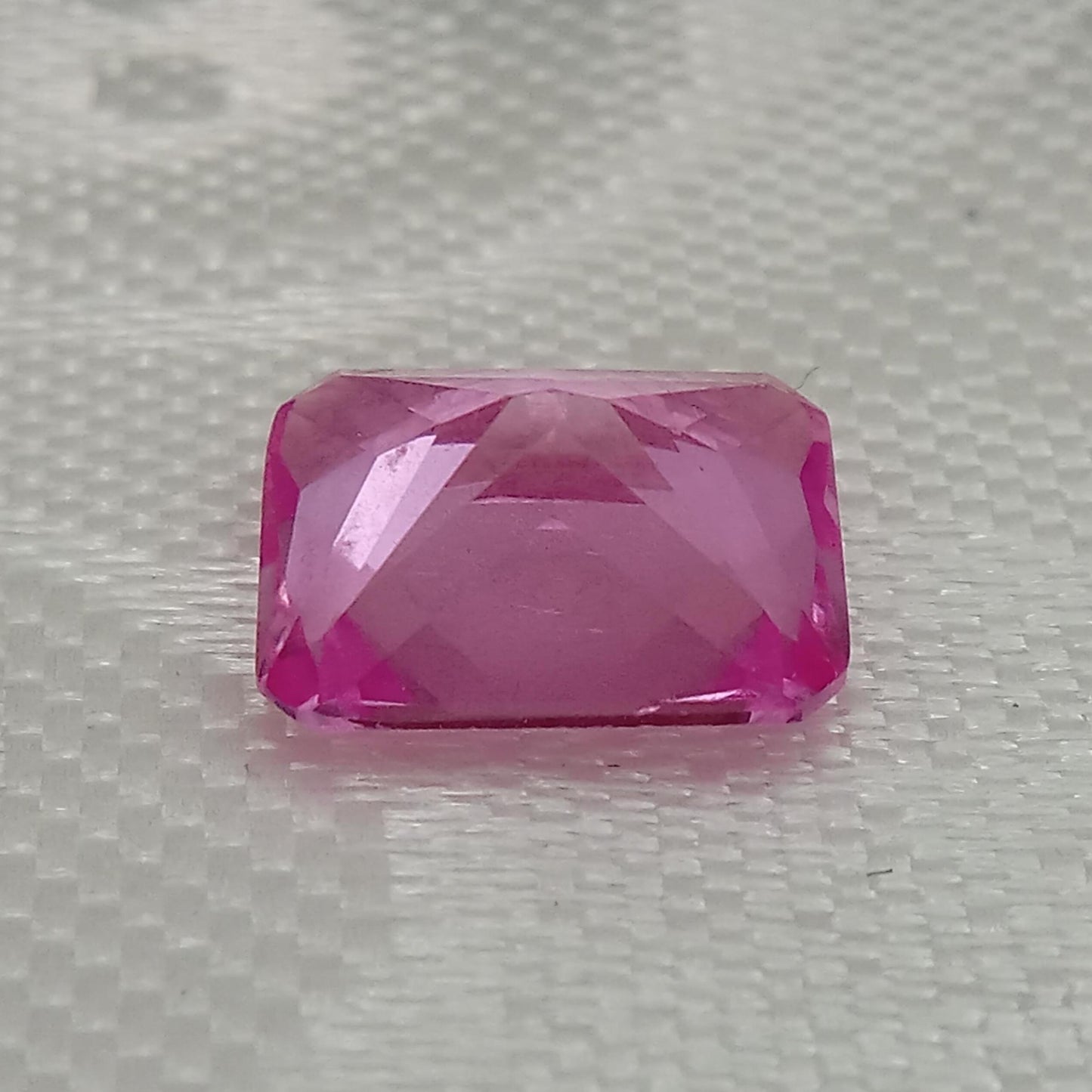 10x8mm Lab Pink Sapphire, 4.2 Ct, Rectangle Cut Loose Faceted Man Made Corundum, Light Pink Gem 10x8 millimeter 4 carat