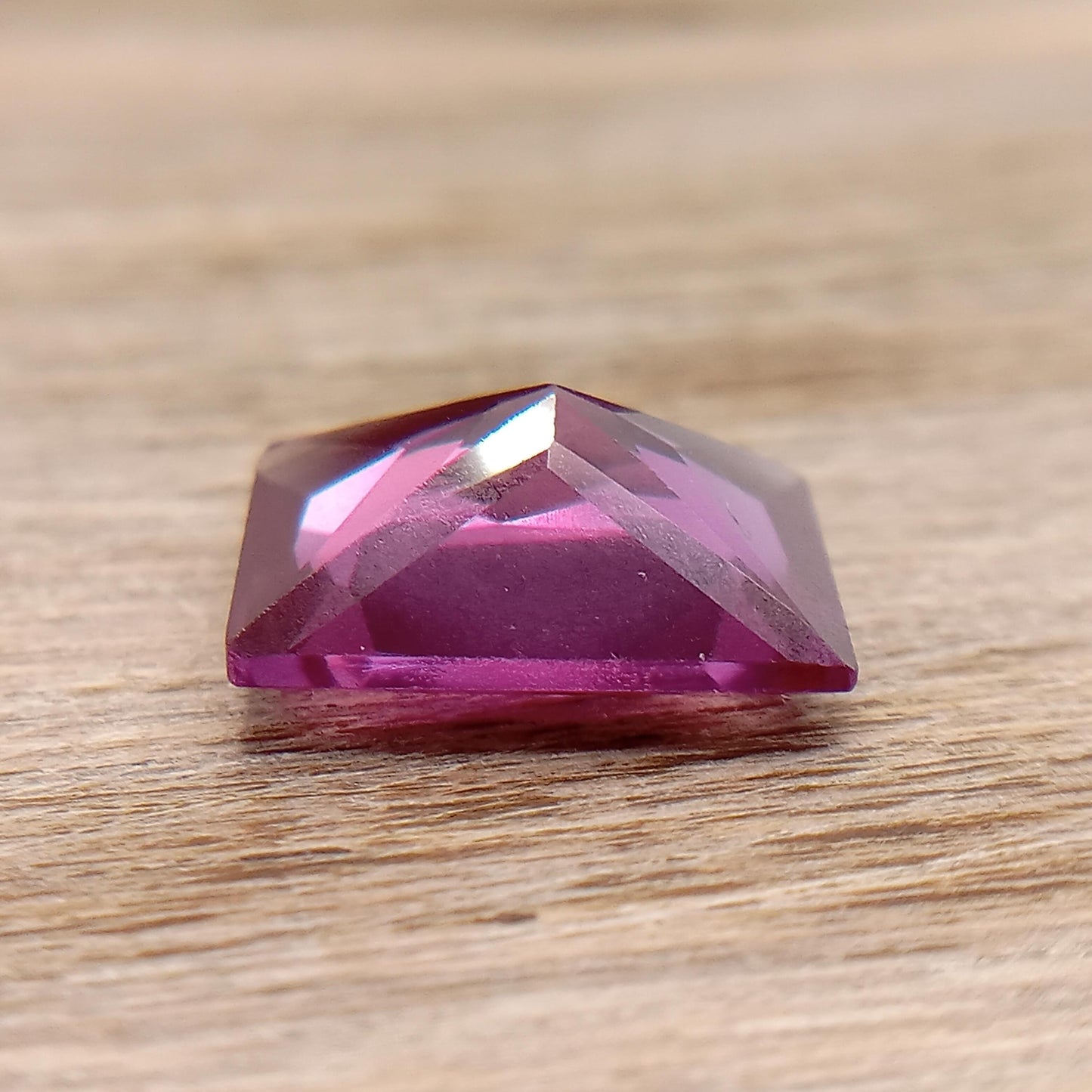 11x9mm Purple Lab Sapphire 5.23 Carat Rectangle Cut, Faceted Loose Gemstone