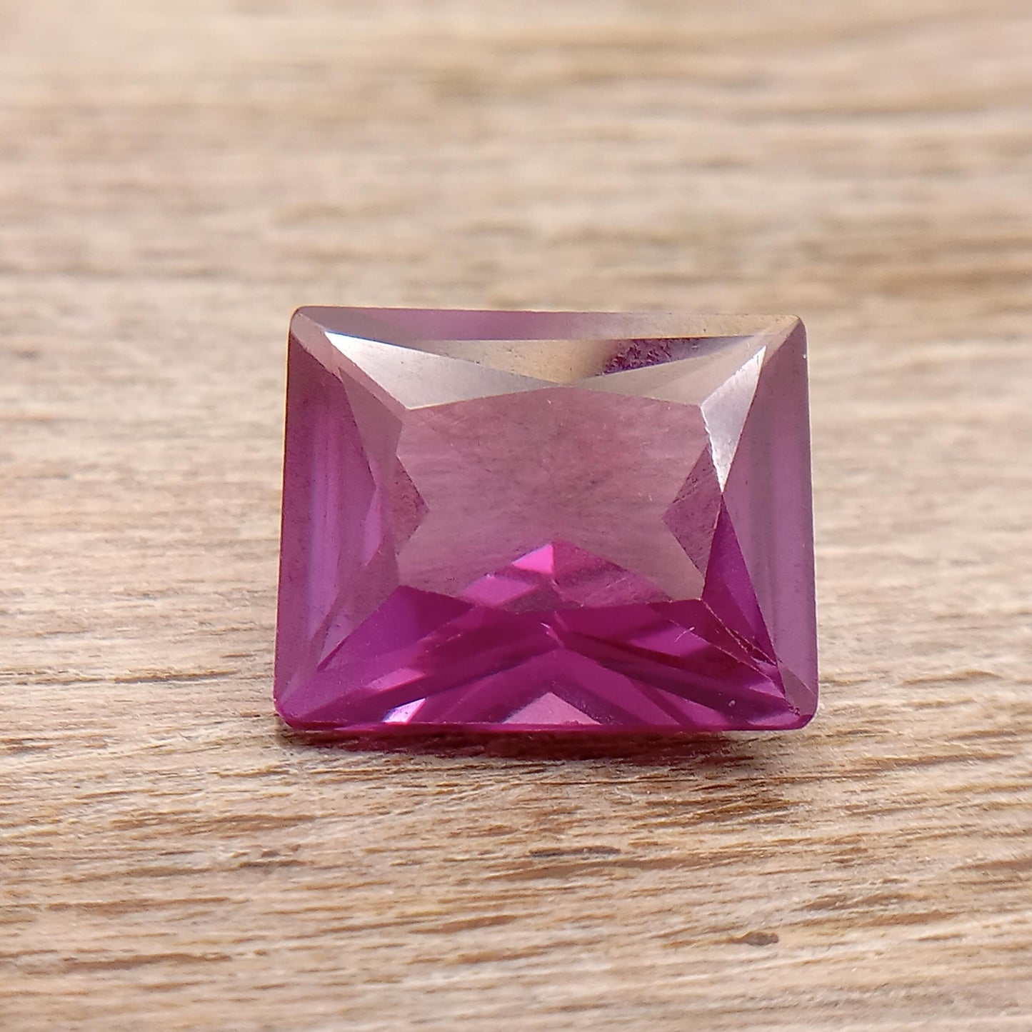 11x9mm Purple Lab Sapphire 5.23 Carat Rectangle Cut, Faceted Loose Gemstone