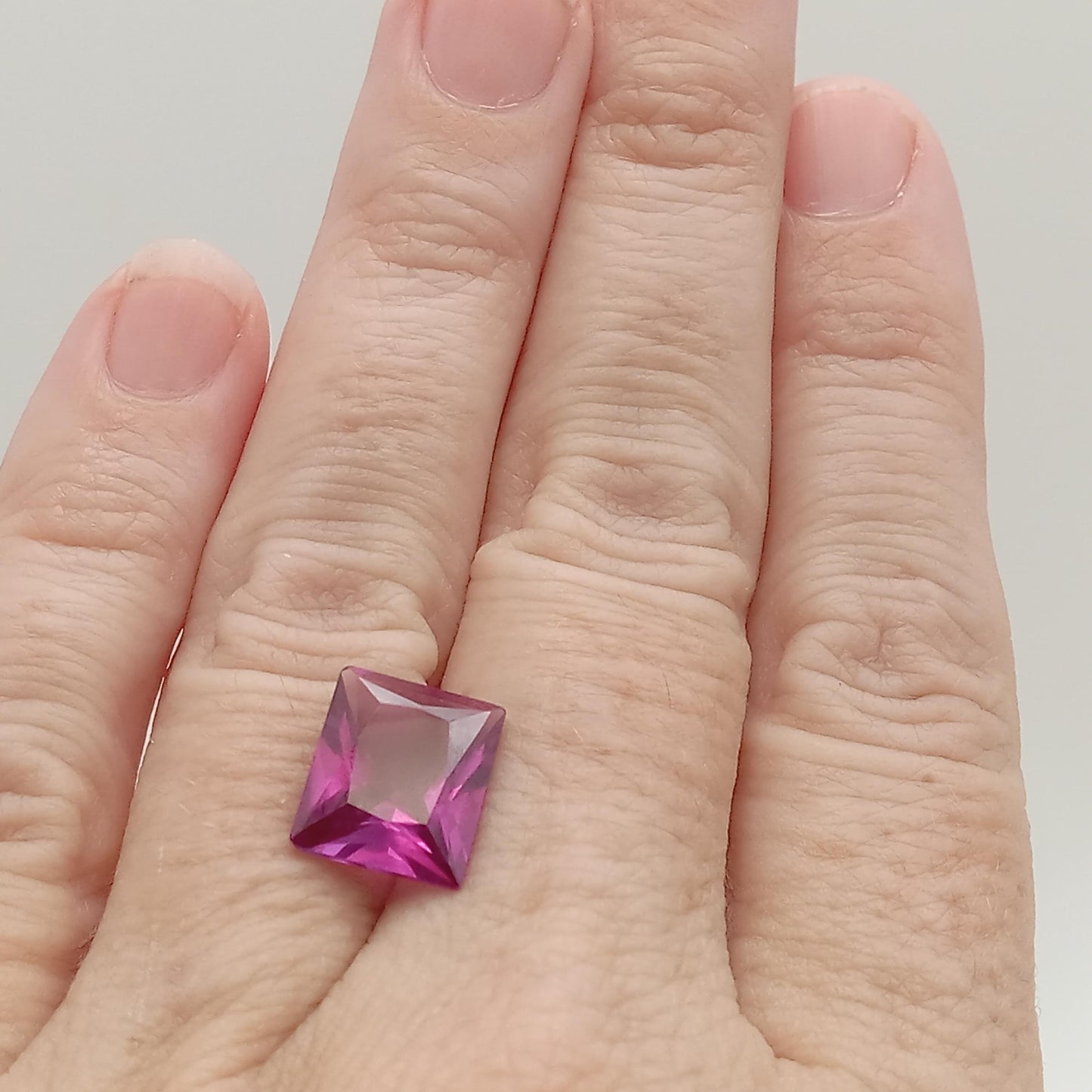 11x9mm Purple Lab Sapphire 5.23 Carat Rectangle Cut, Faceted Loose Gemstone