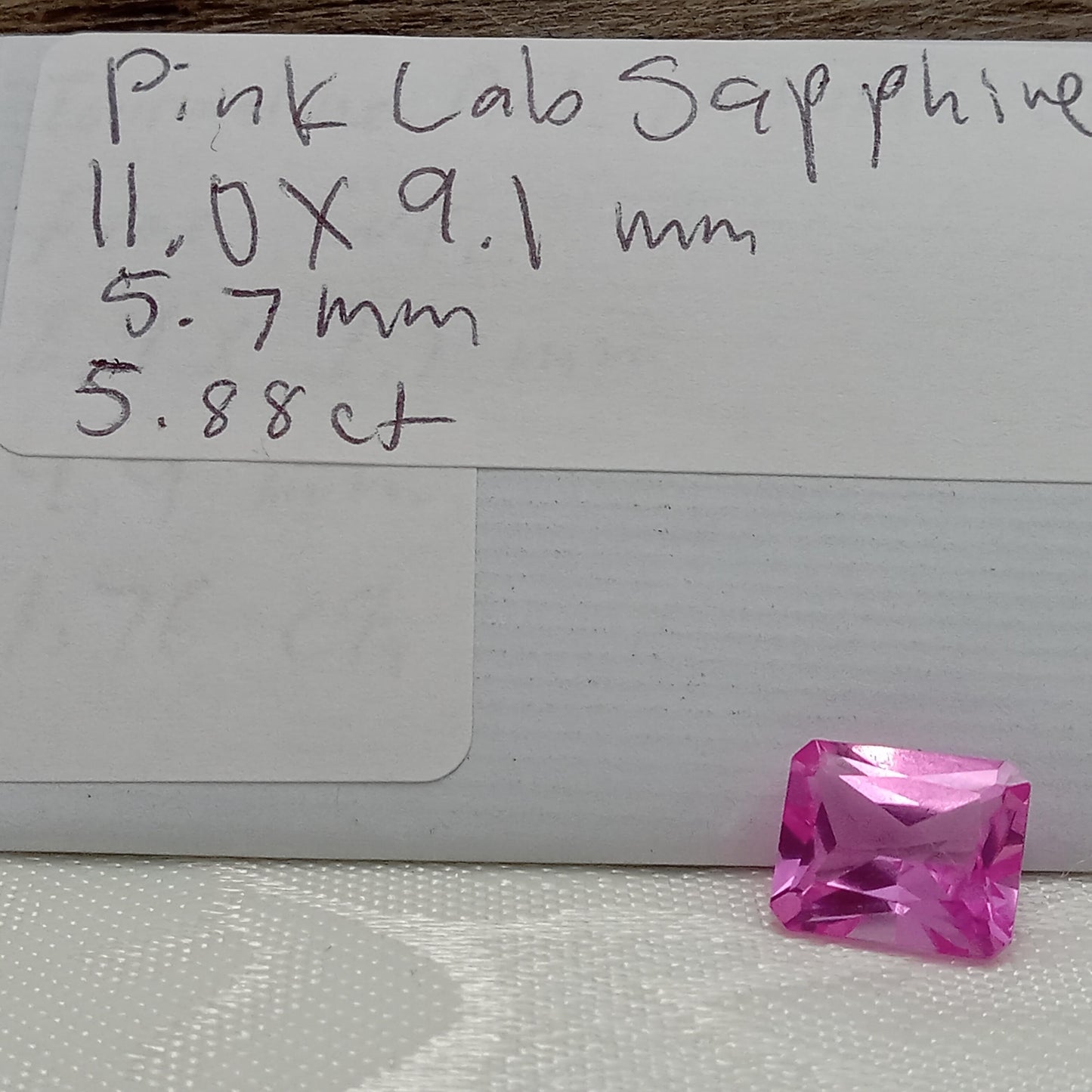 11x9mm Lab Pink Sapphire, 5.88 Ct, Mixed Radiant Cut Loose Faceted Man Made Corundum, Pink Gem