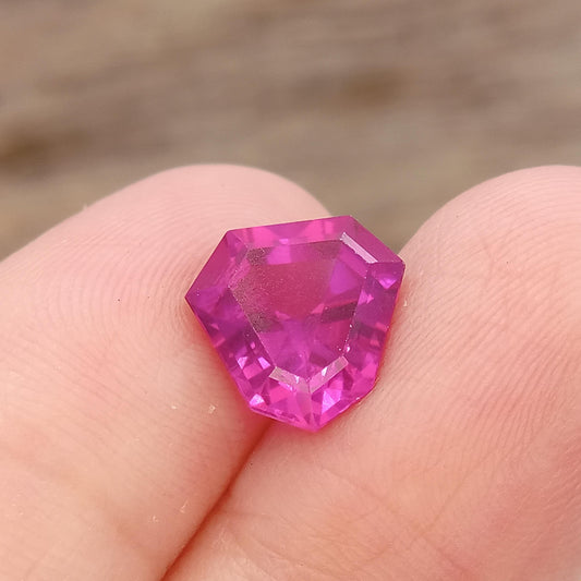 Lab Created Pink Sapphire Fancy Cut 4.34 Carat 10x10mm Unmounted Gem Loose Gemstone  Synthetic Man Made US Seller 10 millimeter