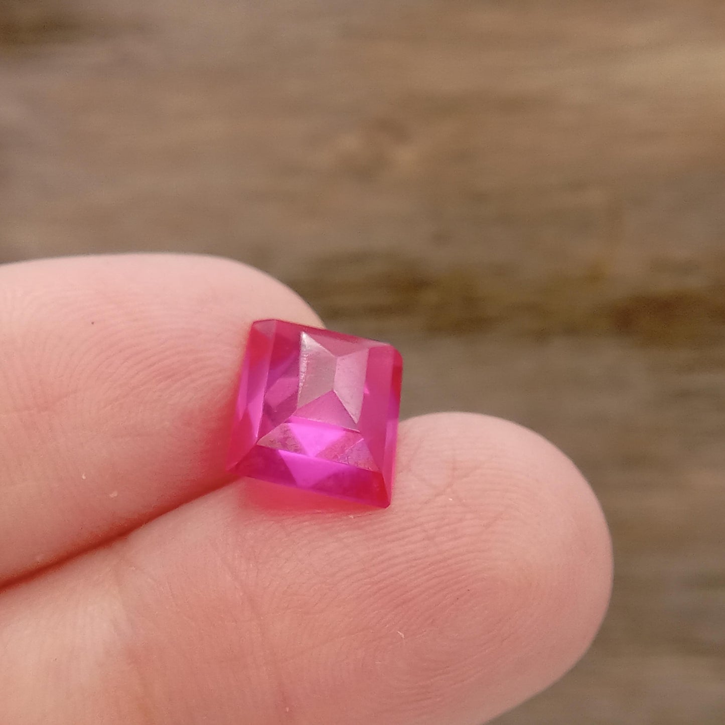 10.2x8.1mm Pink Lab Sapphire 4.31 Carat Rectangle Cut, Faceted Loose Gemstone