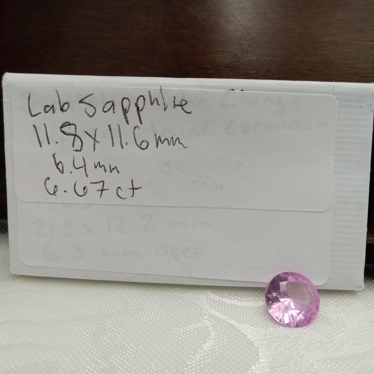 11.8x11.6 Carat Pink Lab Created Sapphire 6.67mm Round Cut, Loose Faceted Gemstone 12mm