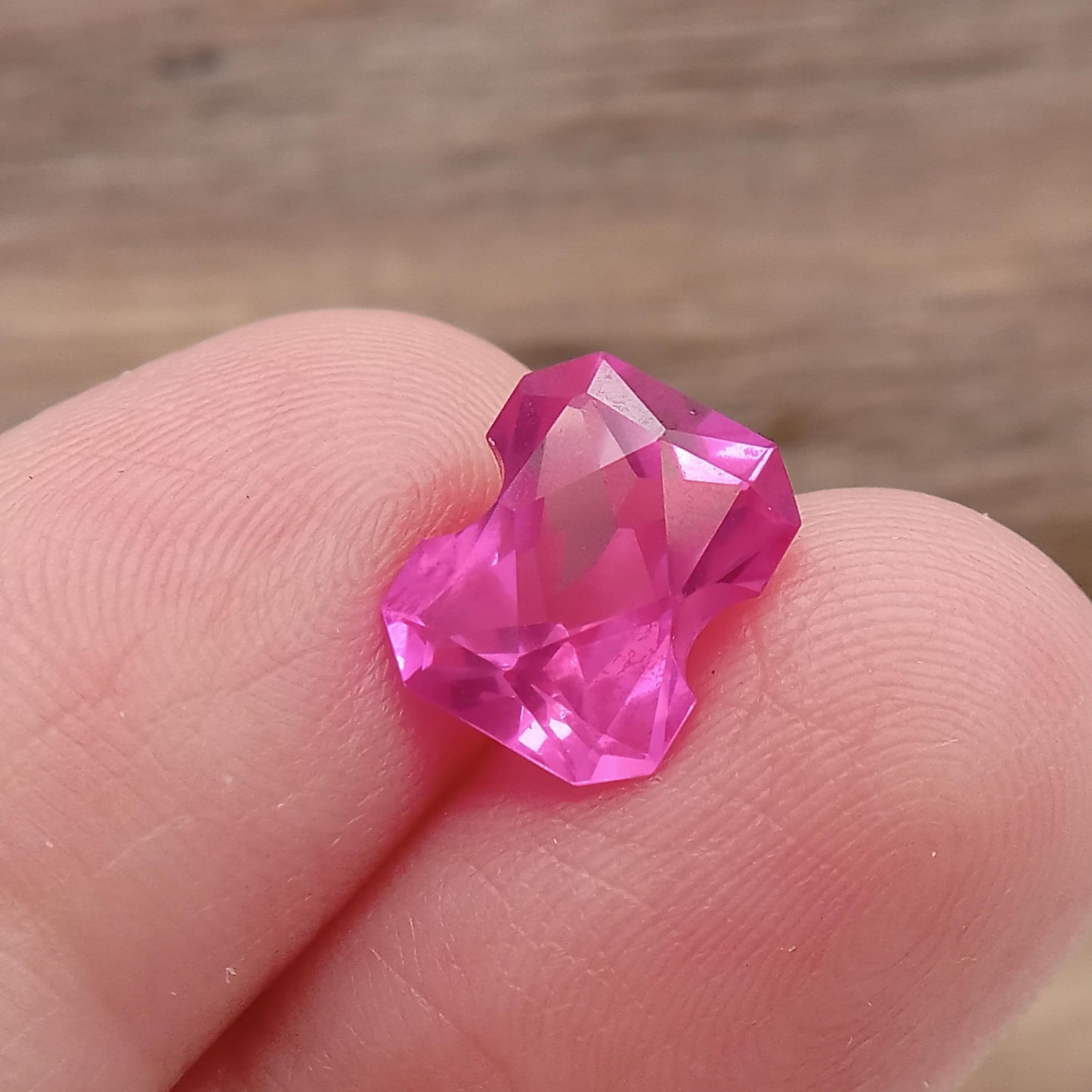 Lab Created Pink Sapphire Fancy Cut 4.07 Carat 10.1x8.2mm Unmounted Gem Loose Gemstone Synthetic Man Made 10x8mm modified rectangle