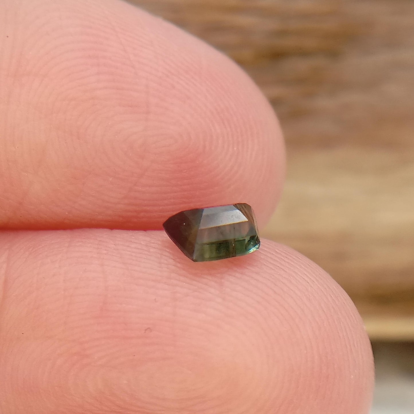 Fancy cut .53 Ct Natural Bluish Green Sapphire 3.4x3.7mm