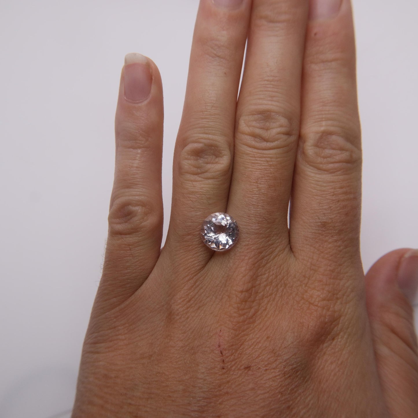 10mm Light Pink Morganite 3.44 carat Round Cut, Faceted Loose Gemstone