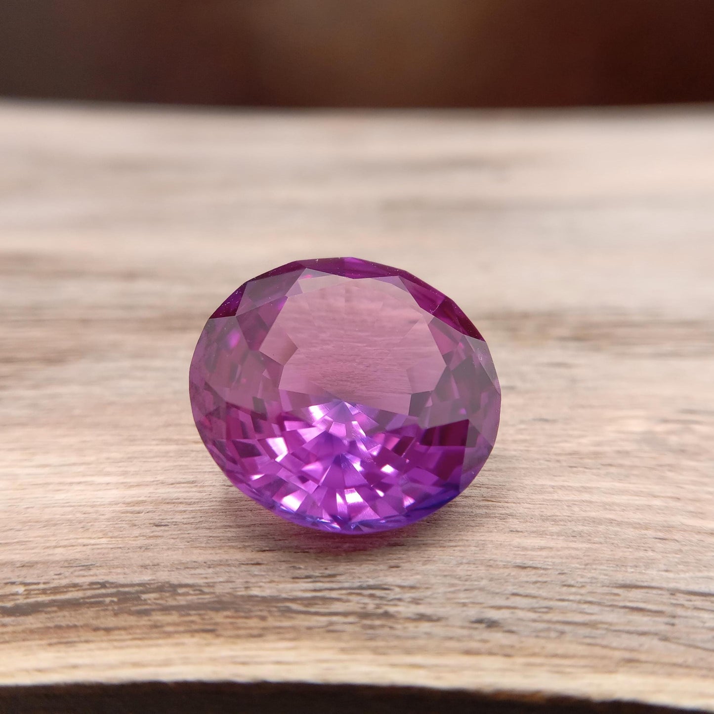 16mm Purple Lab Sapphire Round Cut 17.93 Carats, Faceted Loose man made