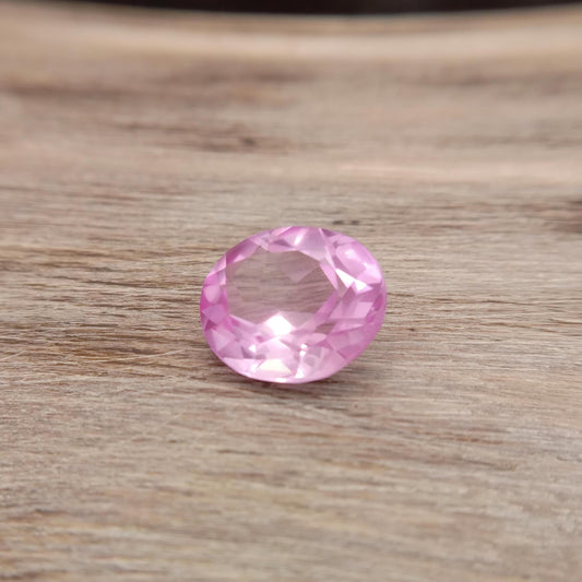 14x12mm Pink Lab Created Sapphire 10.27Ct, Oval Cut Loose Faceted Gemstone, Synthetic, Man-Made Corundum, Light Pink Gem