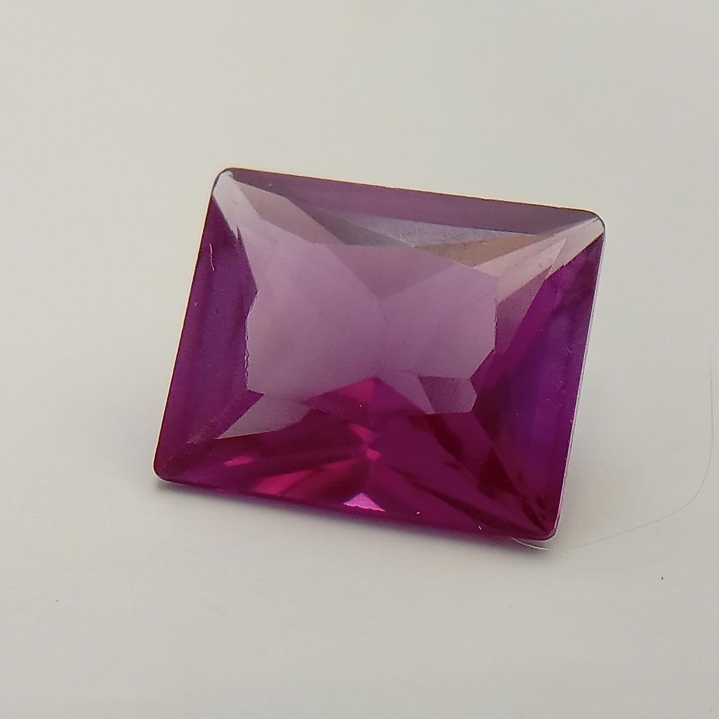11x9mm Purple Lab Sapphire 5.23 Carat Rectangle Cut, Faceted Loose Gemstone