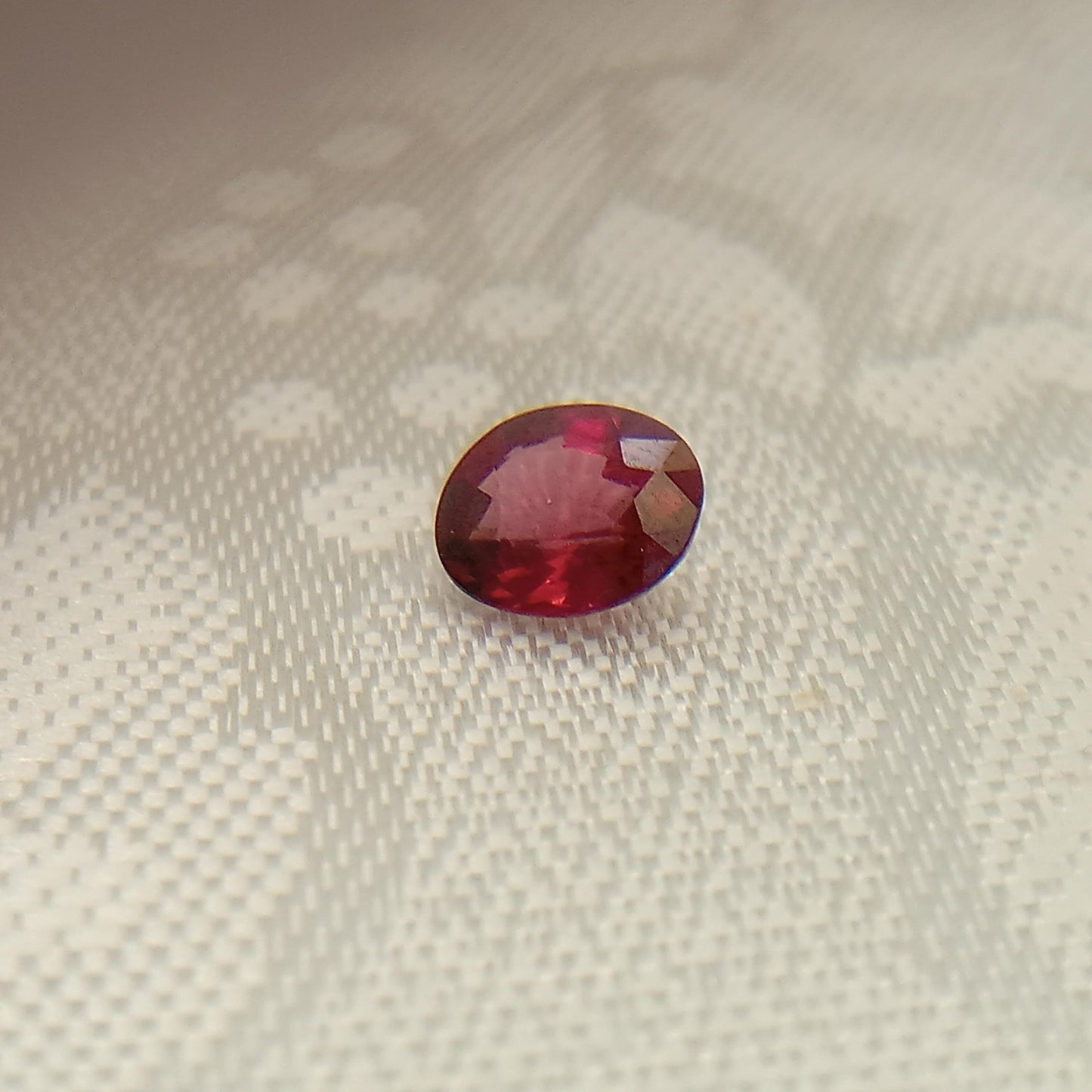 Natural Rhodolite Garnet, 1.04 carat, 6.6 x 5.7 mm Red Garnet, Faceted Oval Cut Raspberry Garnet Gem, Dark Pink Garnet