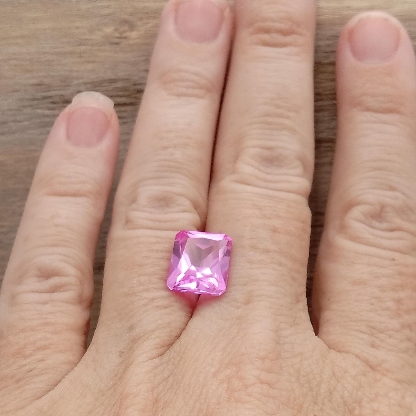 11x9mm Lab Pink Sapphire, 5.88 Ct, Mixed Radiant Cut Loose Faceted Man Made Corundum, Pink Gem