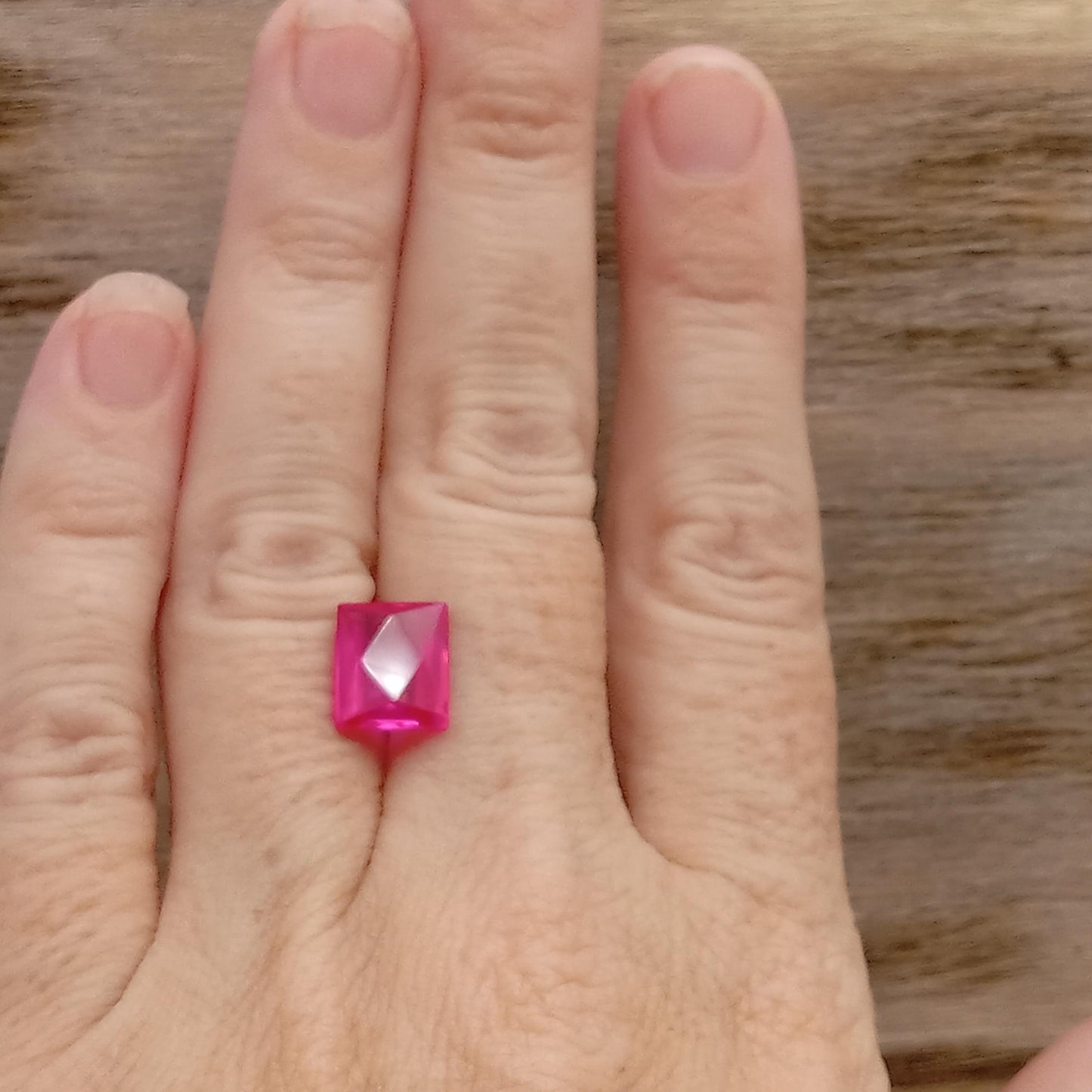 10.2x8.1mm Pink Lab Sapphire 4.31 Carat Rectangle Cut, Faceted Loose Gemstone