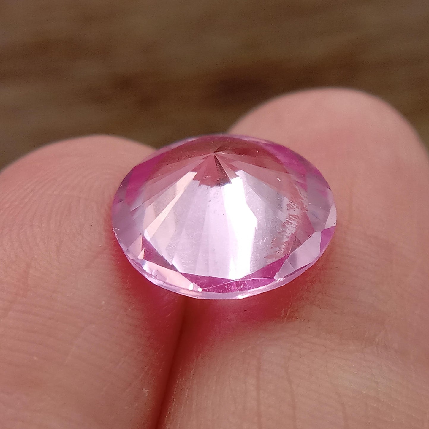 11.8x11.6 Carat Pink Lab Created Sapphire 6.67mm Round Cut, Loose Faceted Gemstone 12mm
