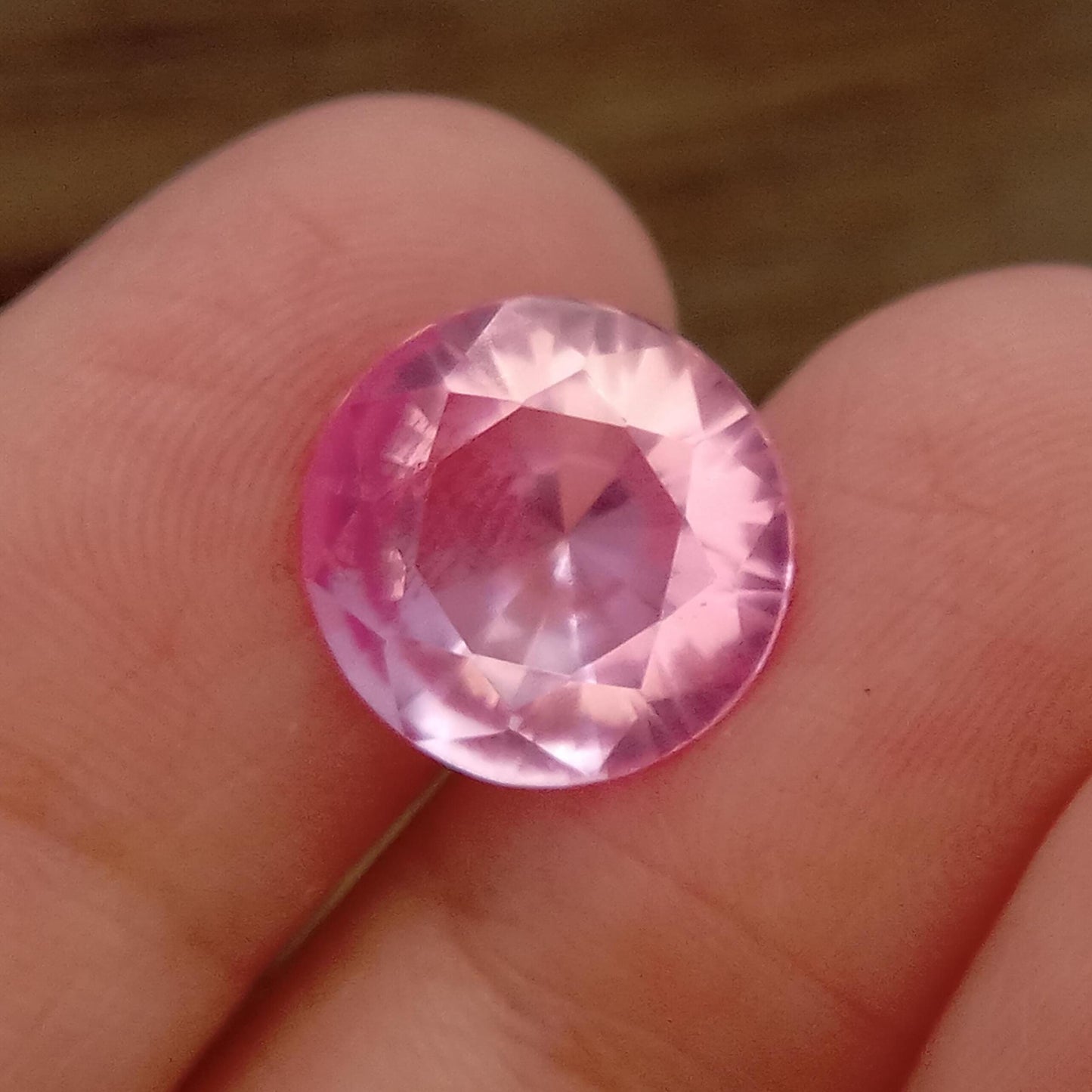 11.8x11.6 Carat Pink Lab Created Sapphire 6.67mm Round Cut, Loose Faceted Gemstone 12mm