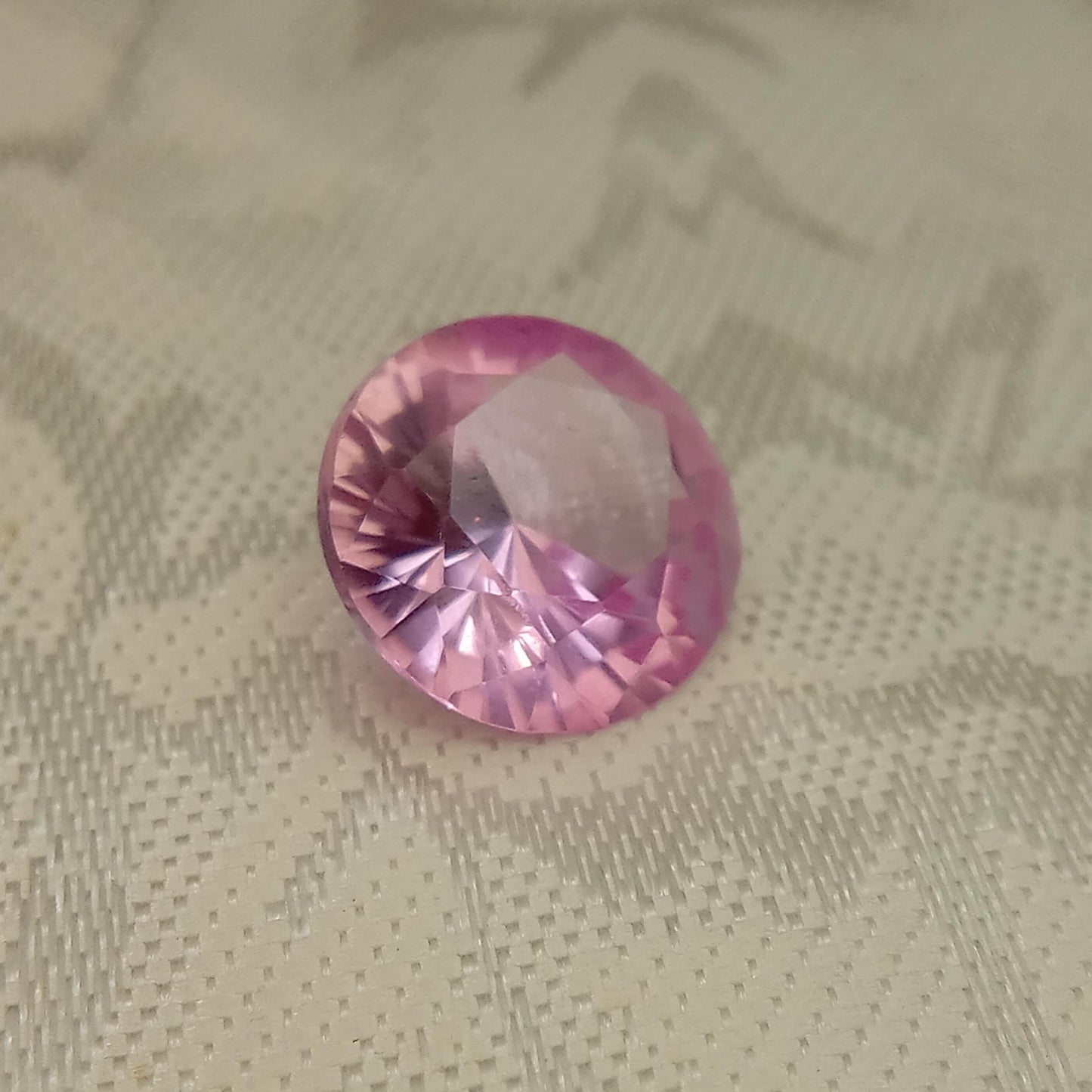 11.8x11.6 Carat Pink Lab Created Sapphire 6.67mm Round Cut, Loose Faceted Gemstone 12mm