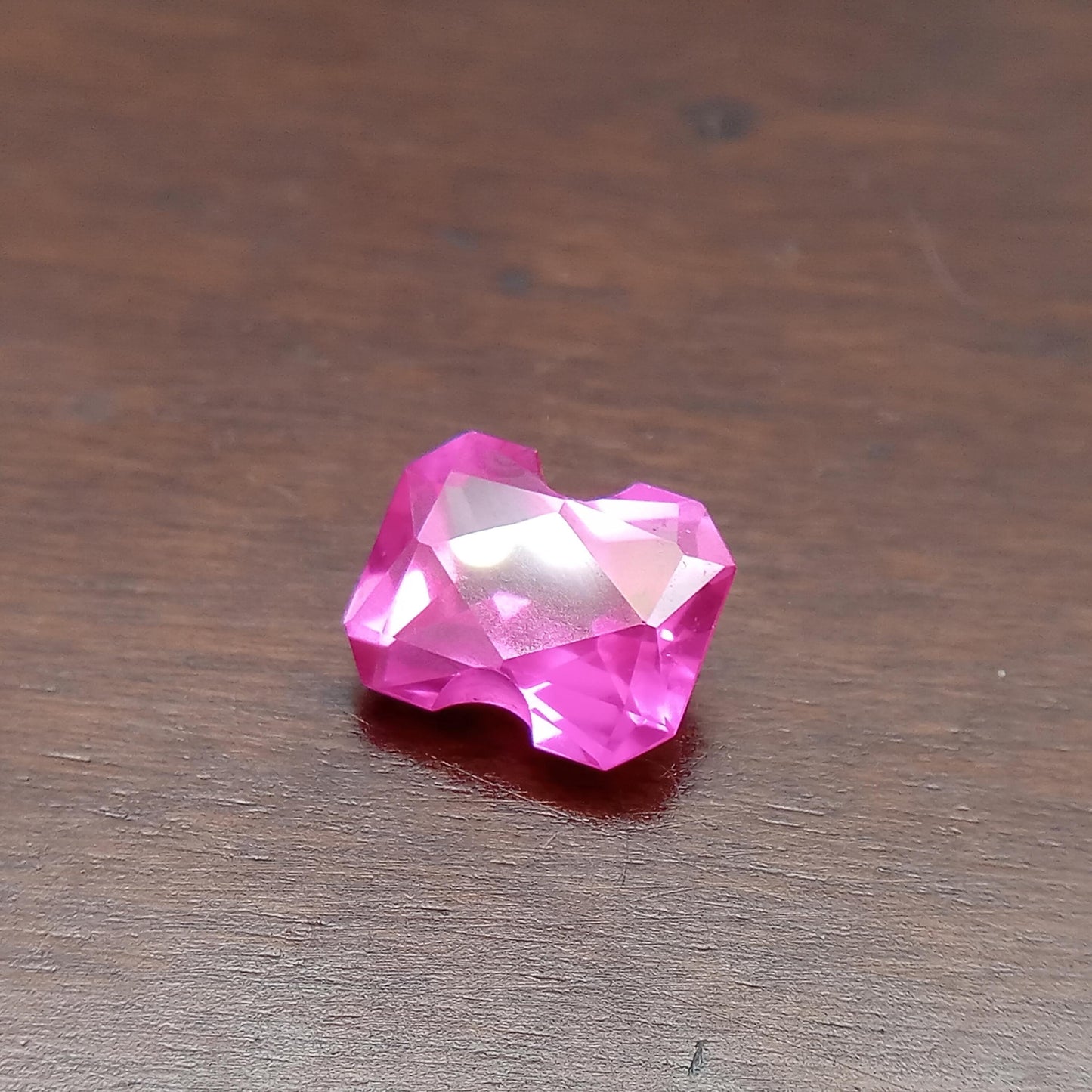 Lab Created Pink Sapphire Fancy Cut 4.07 Carat 10.1x8.2mm Unmounted Gem Loose Gemstone Synthetic Man Made 10x8mm modified rectangle