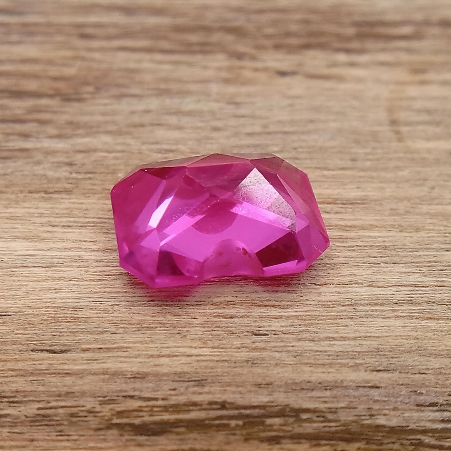 Lab Created Pink Sapphire Fancy Cut 4.07 Carat 10.1x8.2mm Unmounted Gem Loose Gemstone Synthetic Man Made 10x8mm modified rectangle