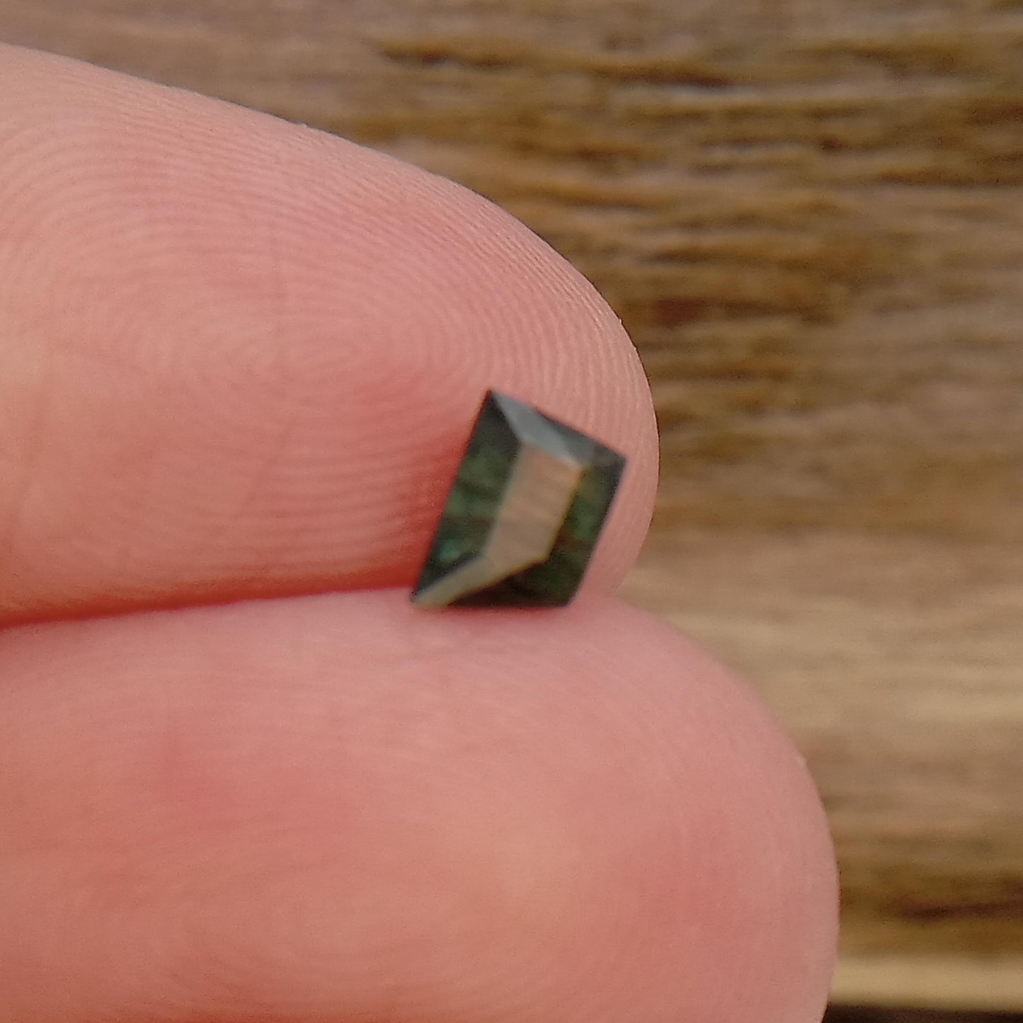 Fancy cut .53 Ct Natural Bluish Green Sapphire 3.4x3.7mm