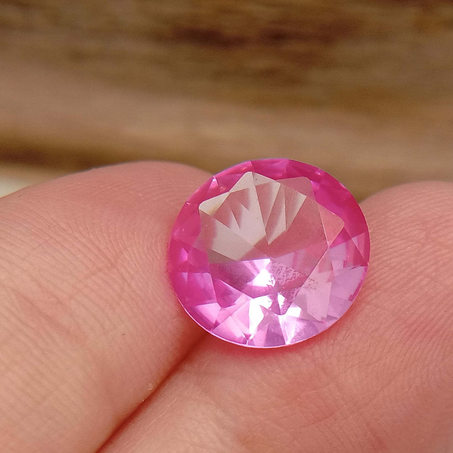 12mm 5.89 cts Synthetic Pink Sapphire Round Cut Gemstones Loose Unmounted Man Made Lab Grown Corundum Carats 12 millimeters