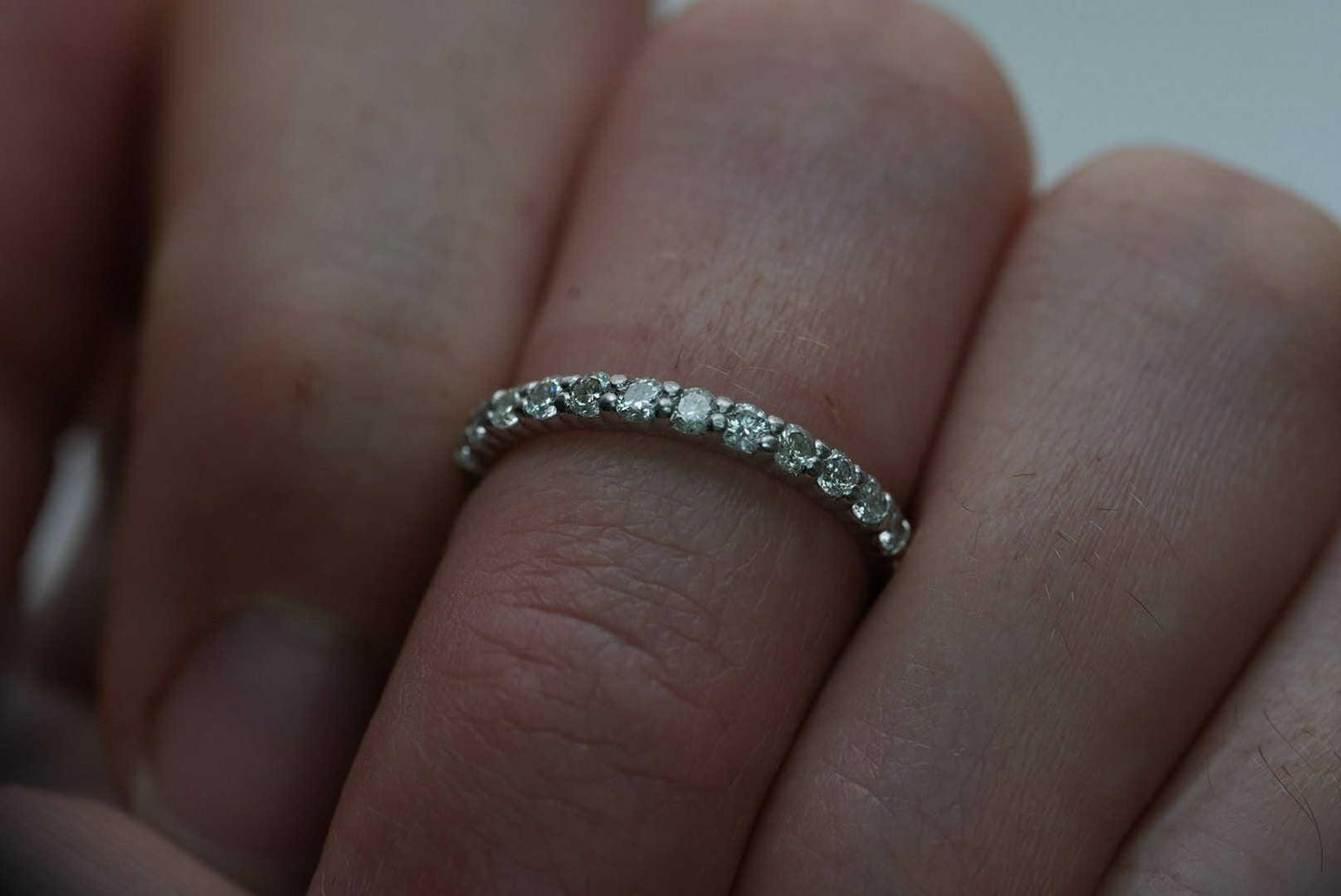 Gorgeous 950 platinum and genuine diamond wedding ring engagement set Round Brilliant size 5