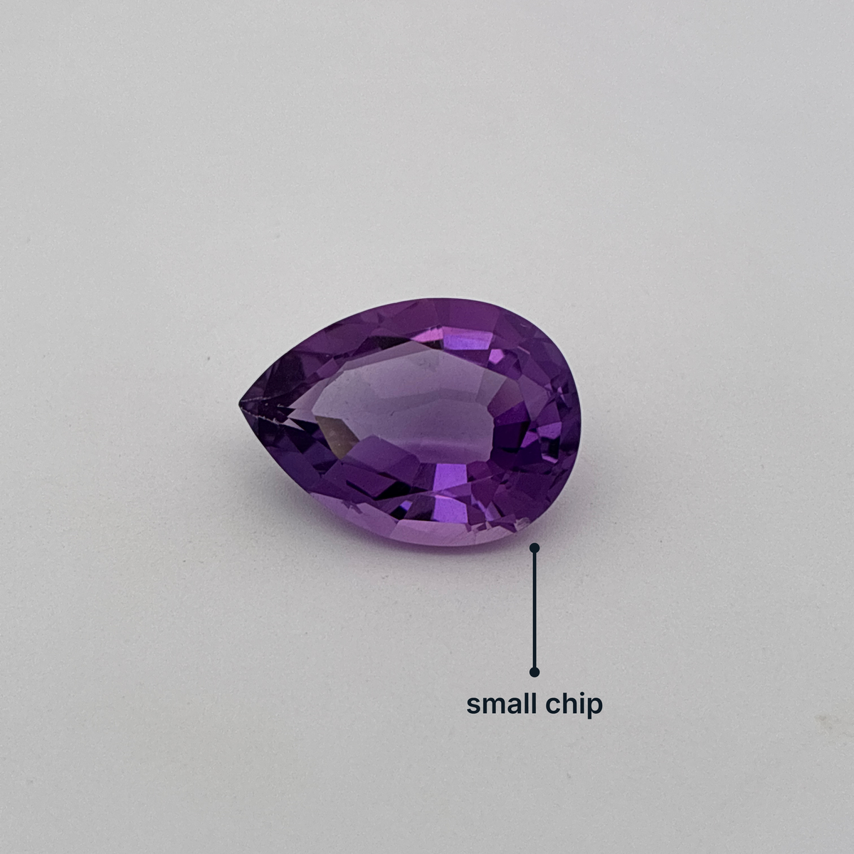 18x13mm Pear cut Amethyst, 10 carat Loose Purple Gemstone