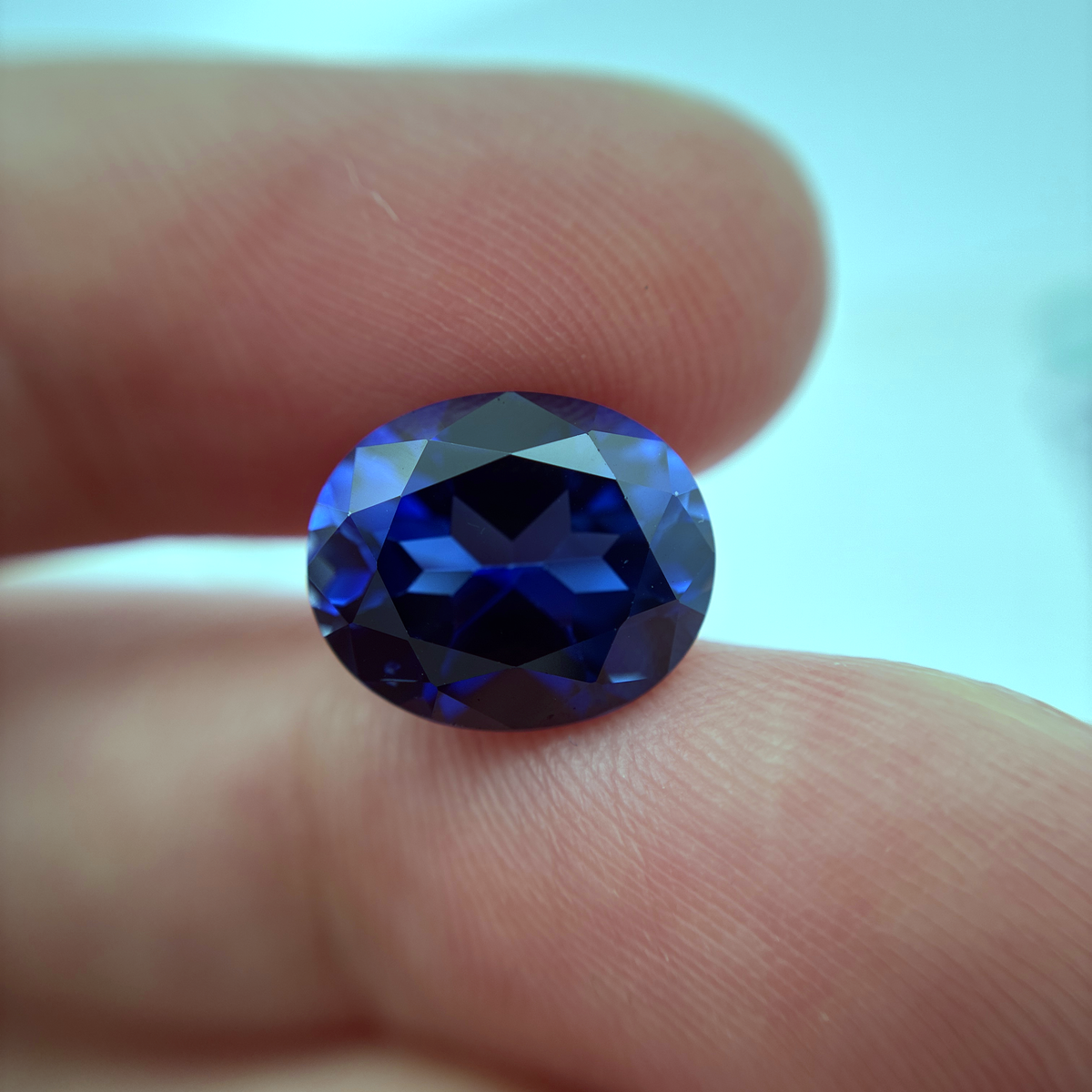 12x10mm Blue Lab Created Sapphire, 6.43 carat