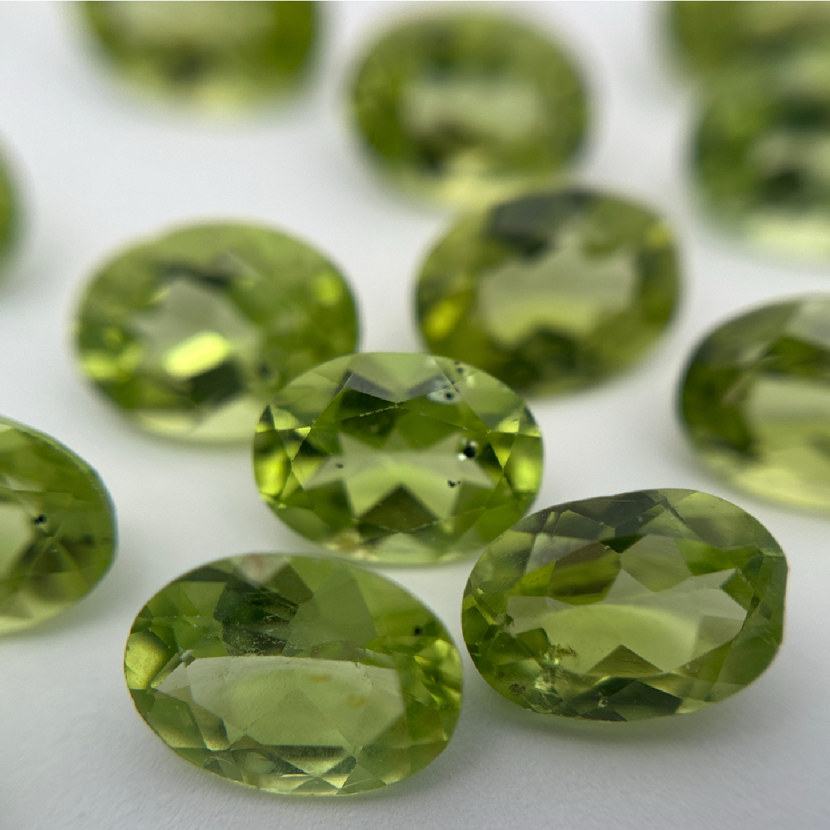 One 7x5mm Green Peridot Oval Cut, Faceted Loose Gemstone