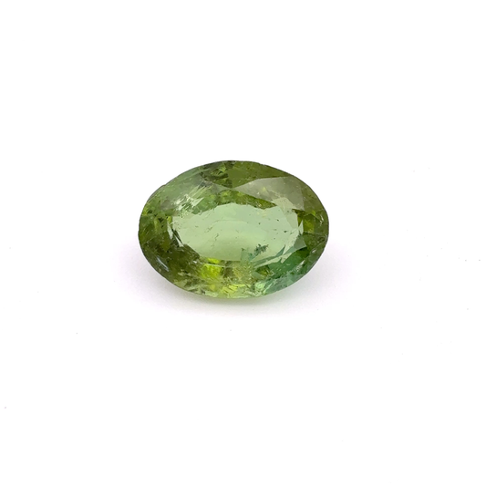 5 Carat Green Tourmaline 12.7x9.2mm Oval Cut, Faceted Loose Gemstone