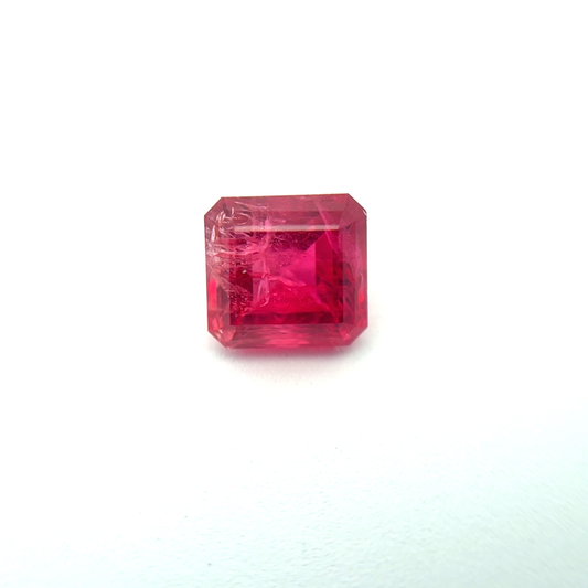 0.66 carat Red Beryl 5mm Square Emerald Cut, Natural Utah Red Beryl, Bixbite