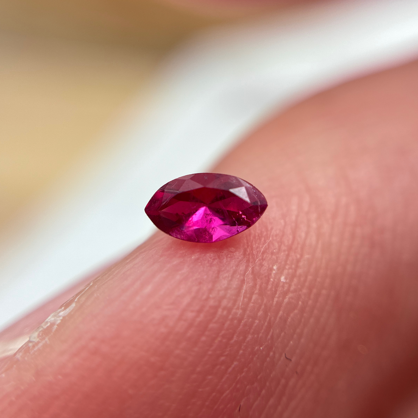0.15 carat Red Beryl 4.8x2.8mm Marquise Cut, Natural Utah Red Beryl, Bixbite