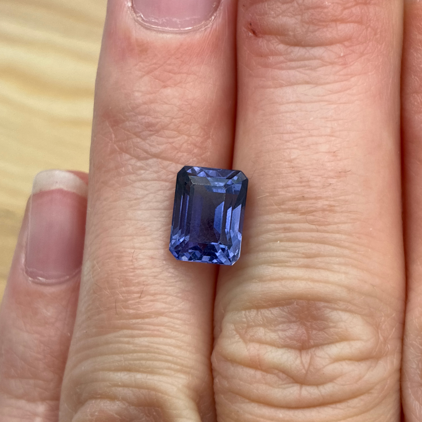 2.57ct Emerald Cut Violet Blue Iolite