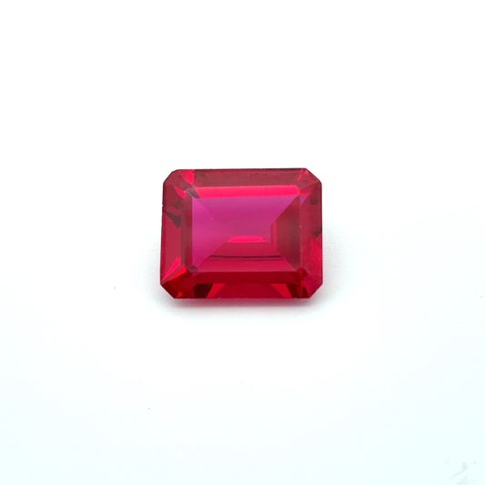 12x10mm Emerald cut Lab Created Ruby, 6.87 carat