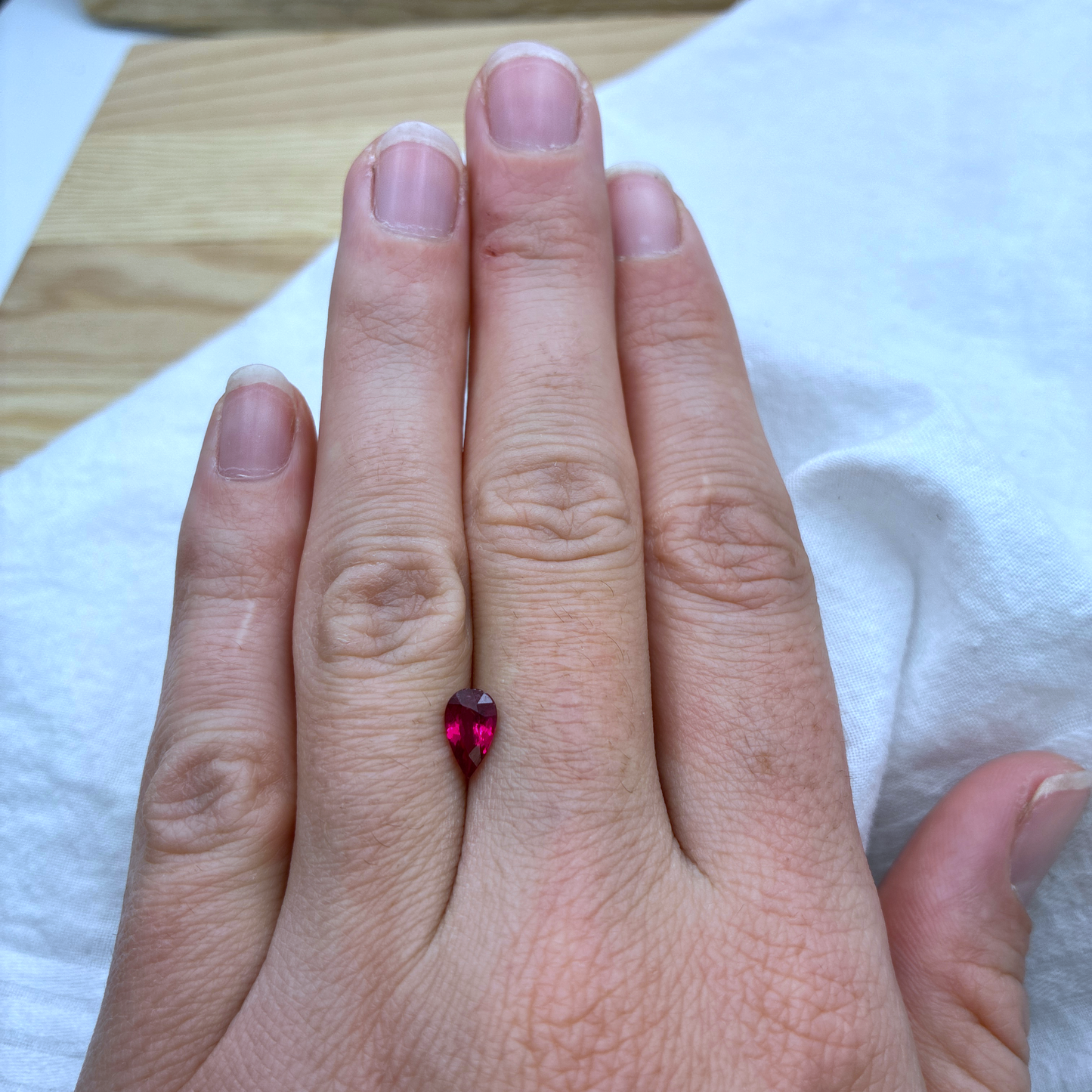 0.63ct Hot Pink Tourmaline, 7.8x4.7mm Pear cut Natural Loose Gemstone