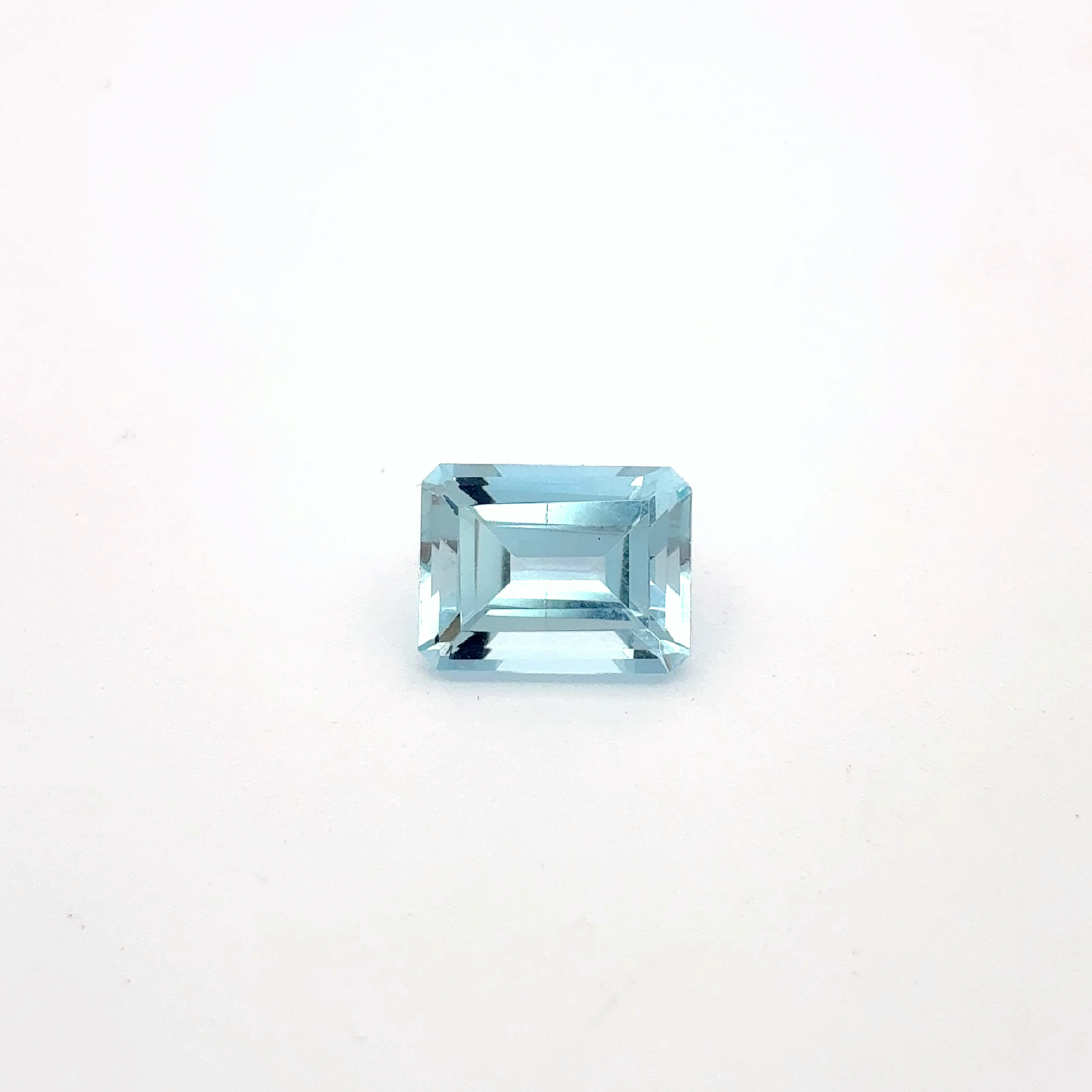 Rectangular blue aquamarine on a white background