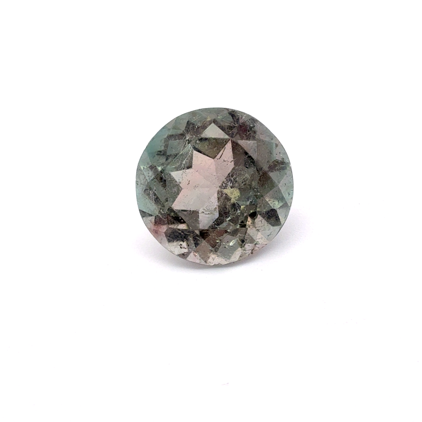 15mm Pinkish Green Tourmaline 12 carat Round Cut
