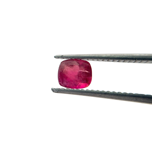 0.54 carat Red Beryl 5.55x4.7mm Cushion Cut Natural Utah Bixbite