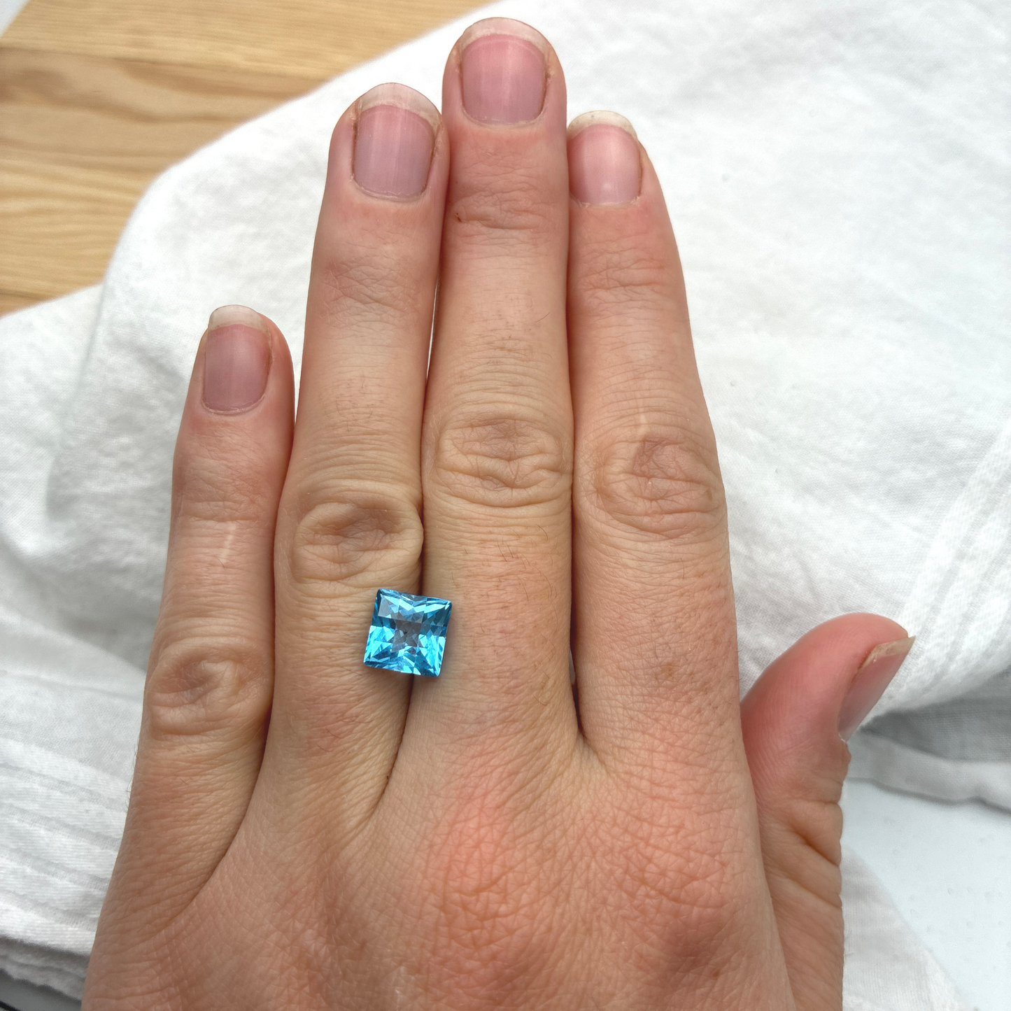 8mm Square Sky-Blue Topaz, 3.78ct