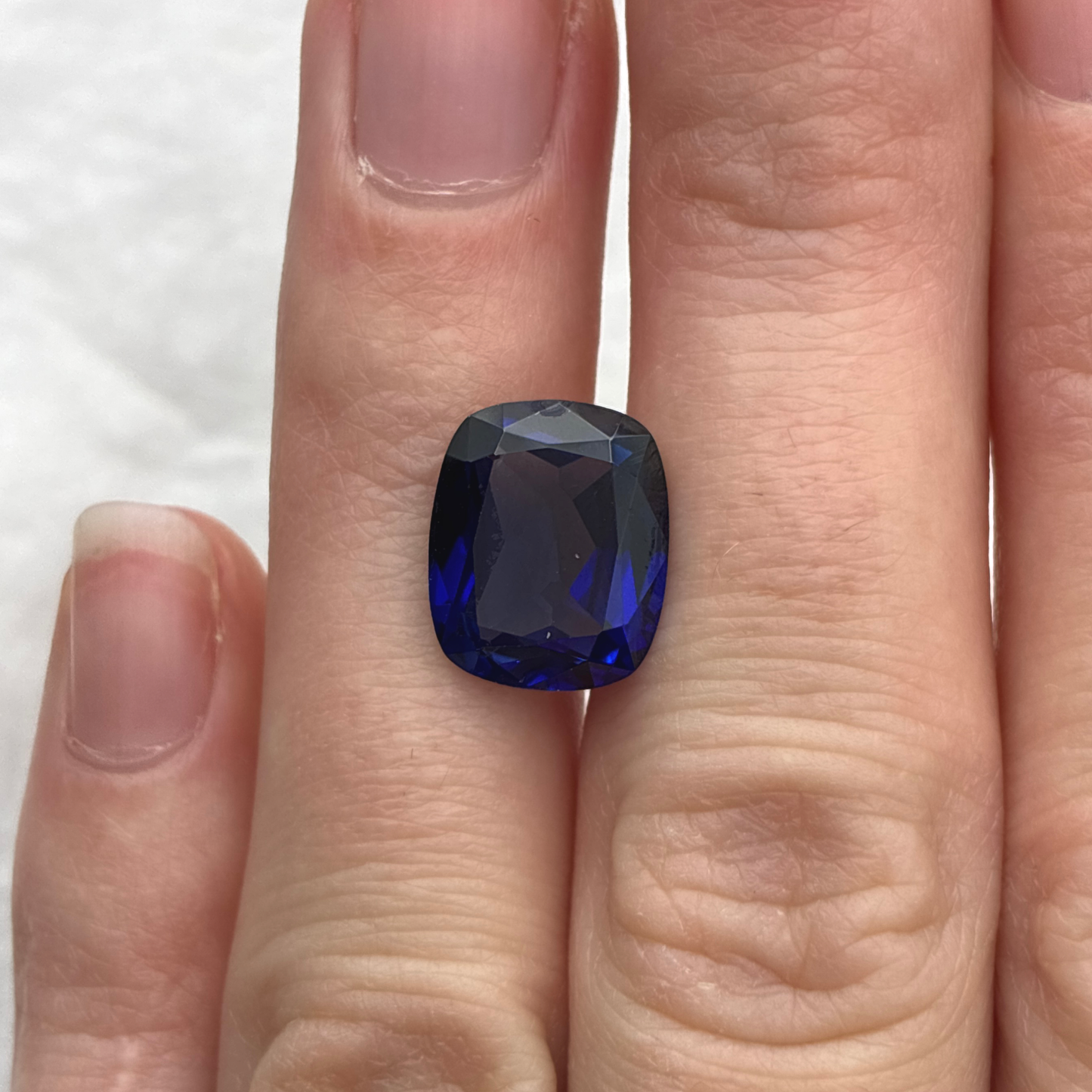 12x10mm Cushion Cut  Lab Created Blue Sapphire, 6.78 carats