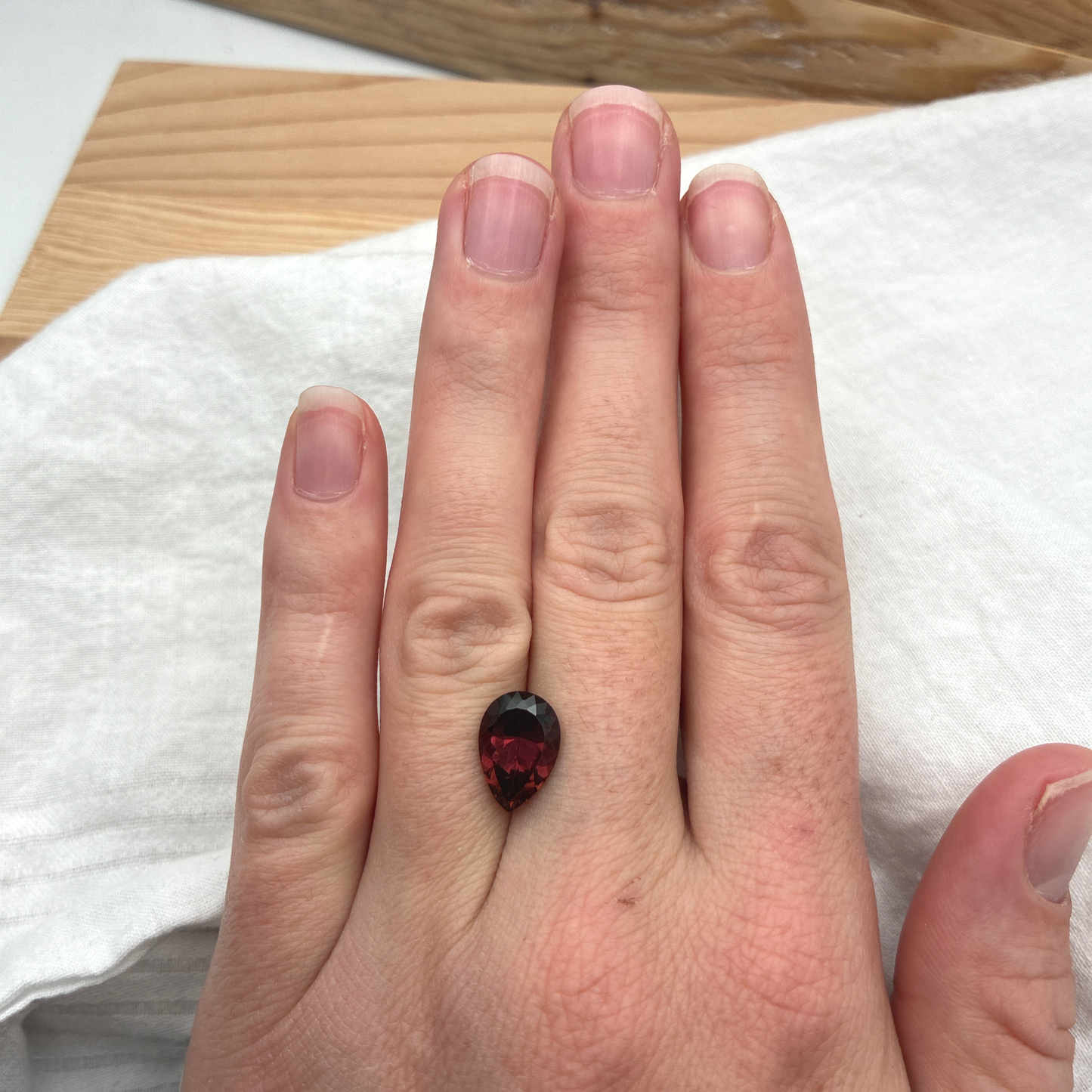 3.46ct Pear Cut Reddish Pink Tourmaline 12.2x8.4mm