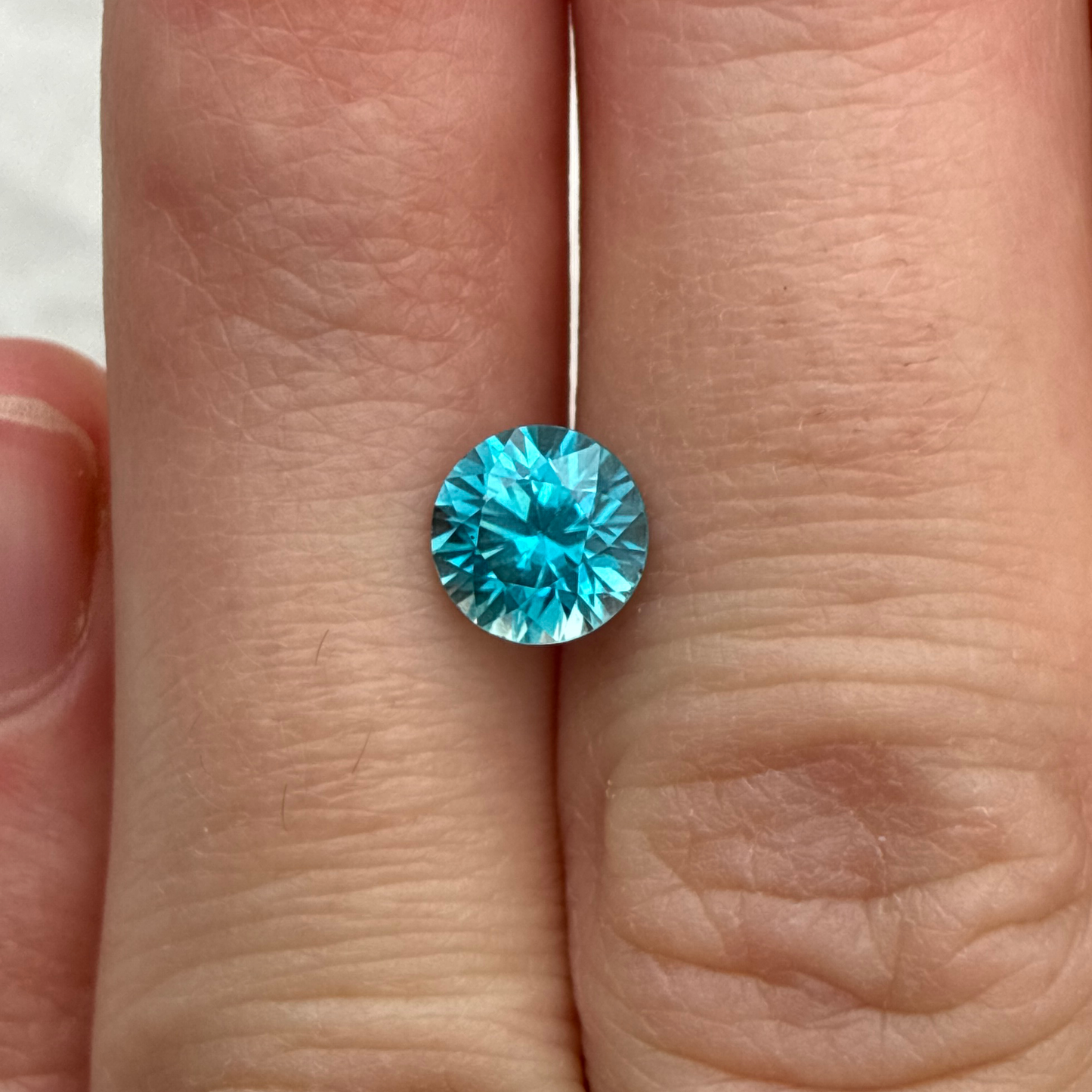 6.5mm Blue Zircon 1.63 carat Round Cut