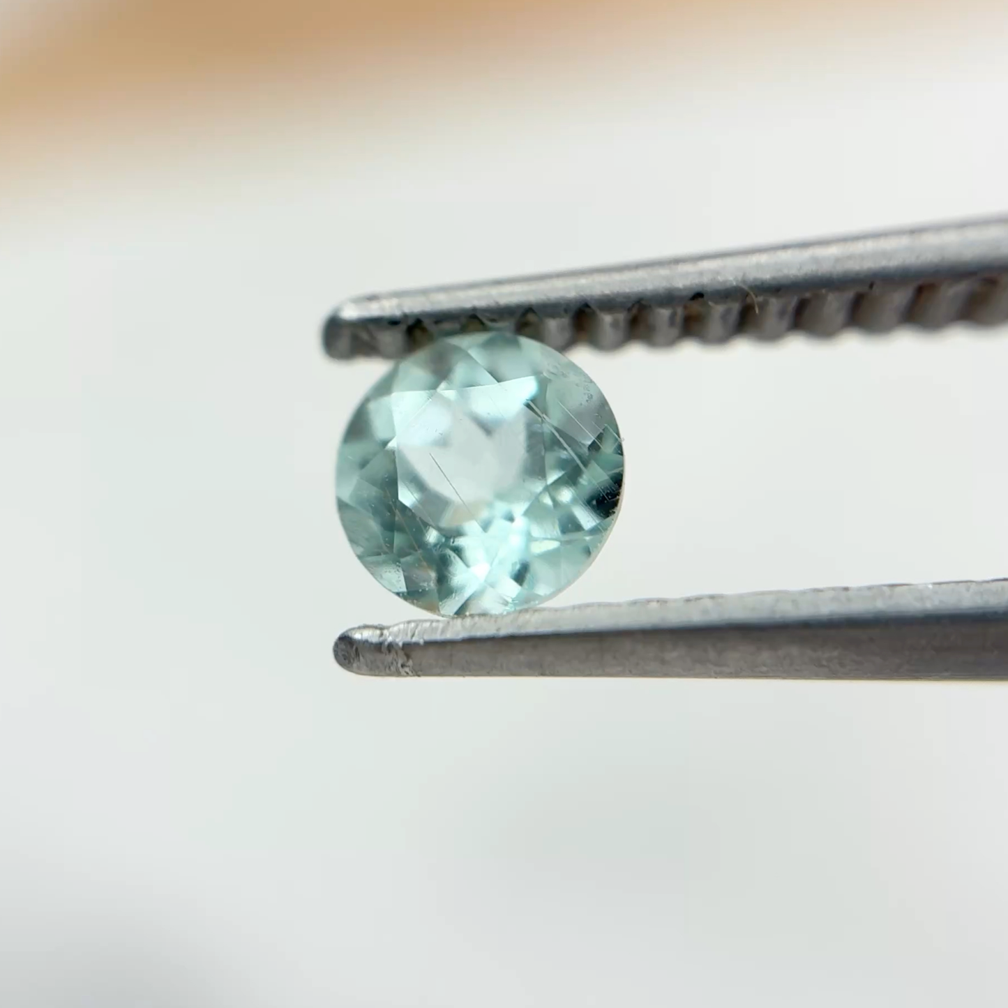 4mm Copper Bearing Tourmaline 0.27 carat Round Cut Light Blue Paraiba Type Tourmaline